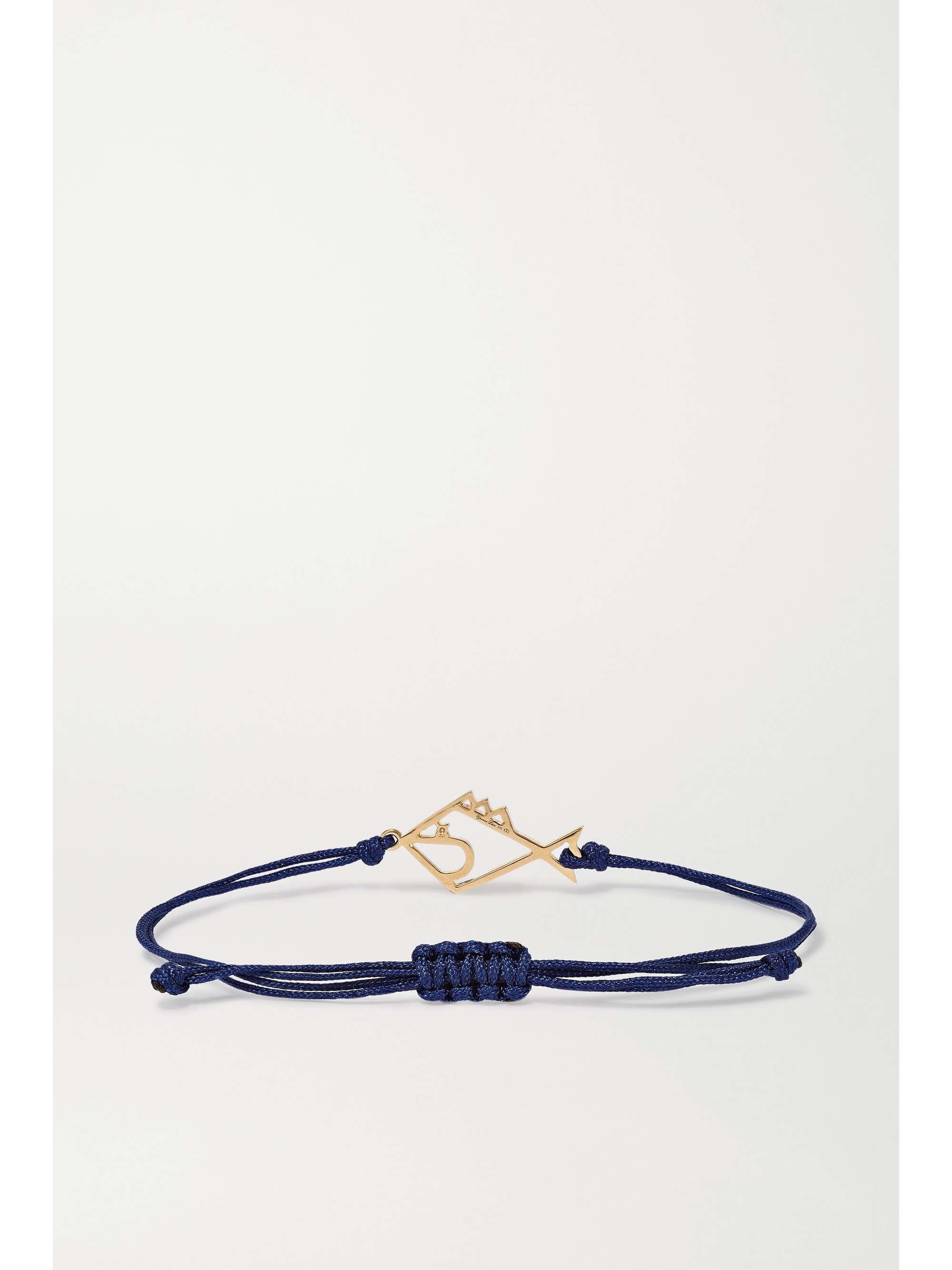 YVONNE LÉON 9-karat gold, cord, enamel and diamond bracelet