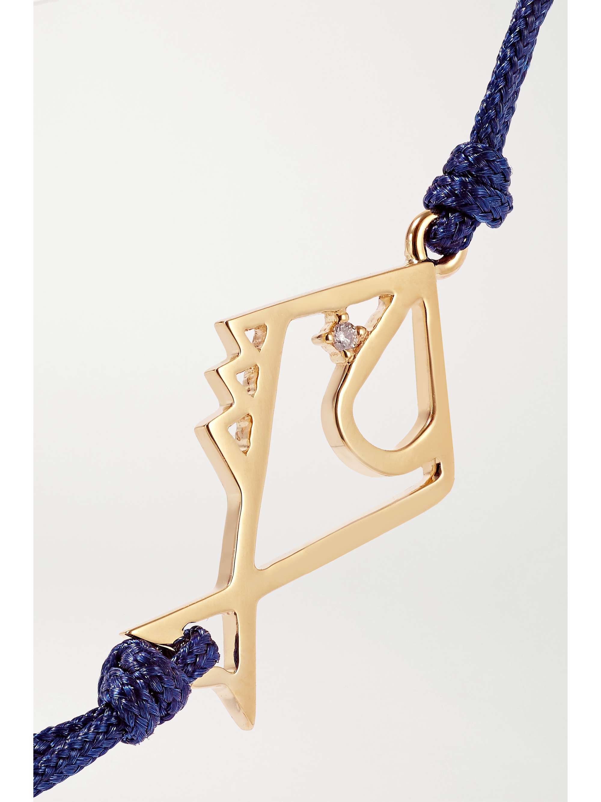 YVONNE LÉON 9-karat gold, cord, enamel and diamond bracelet