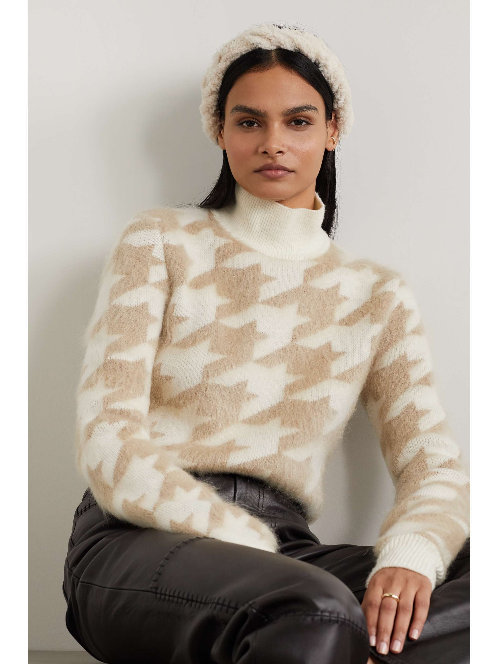 YVES SALOMON Braided shearling headband