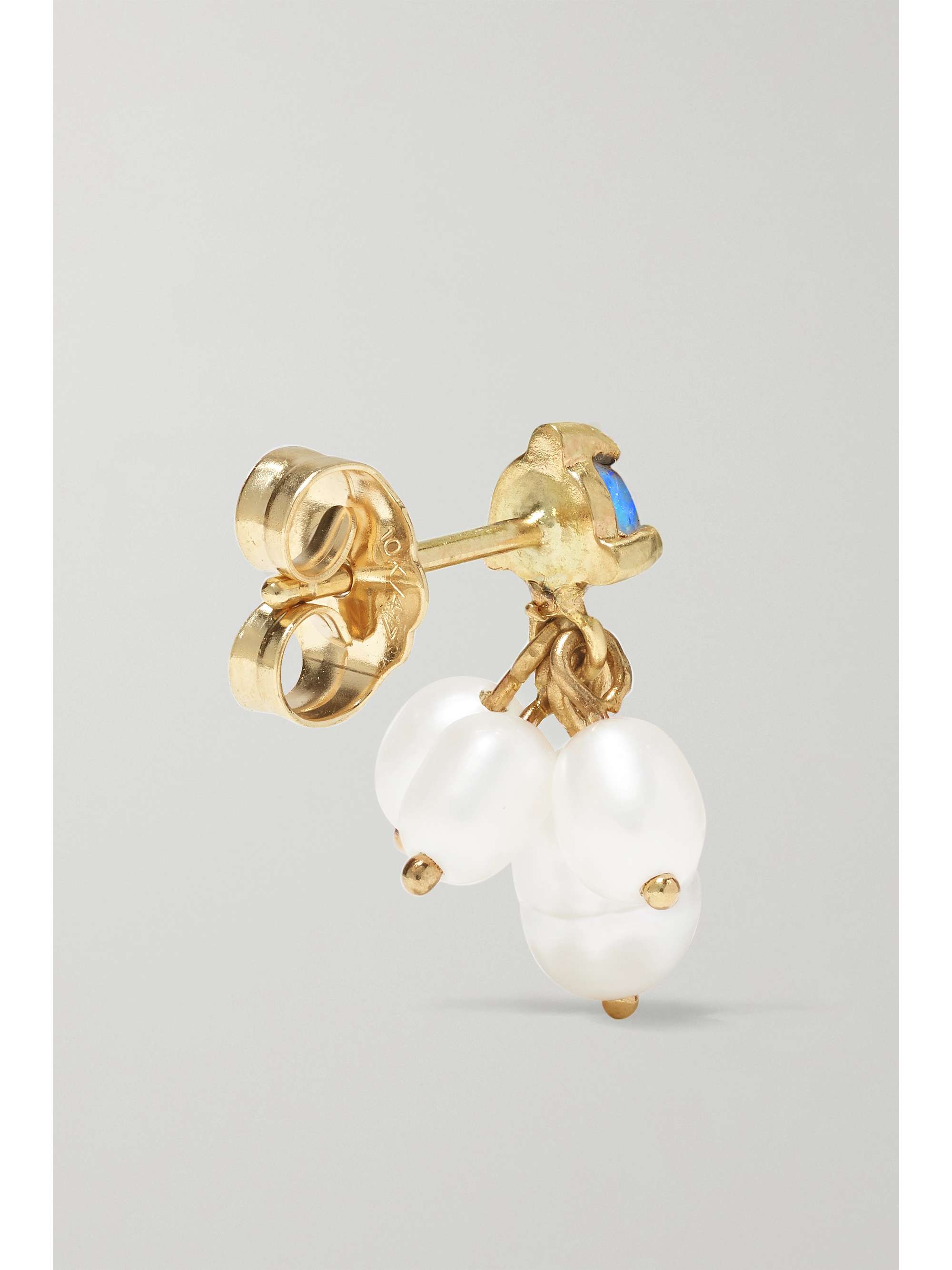 WWAKE + NET SUSTAIN gold, pearl and opal earrings