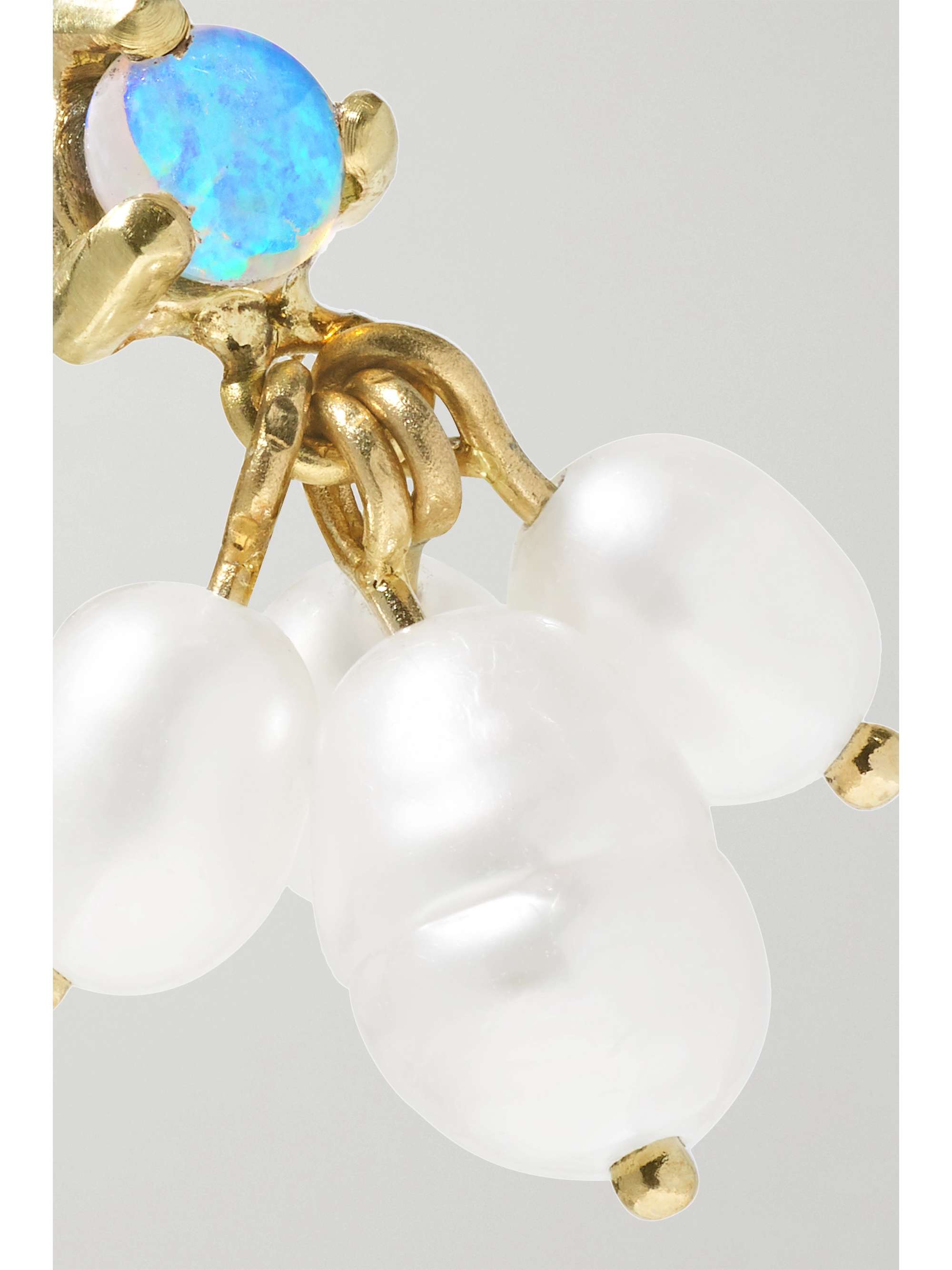WWAKE + NET SUSTAIN gold, pearl and opal earrings
