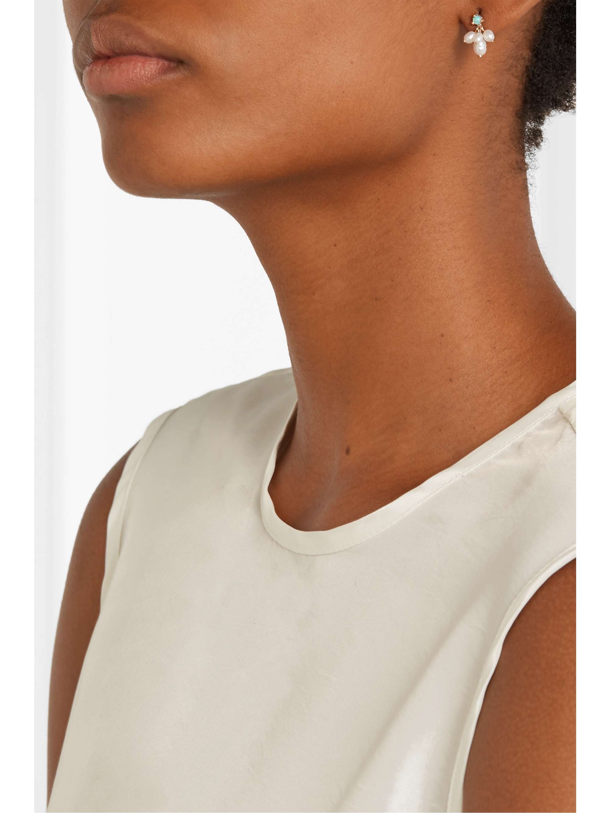 WWAKE + NET SUSTAIN gold, pearl and opal earrings