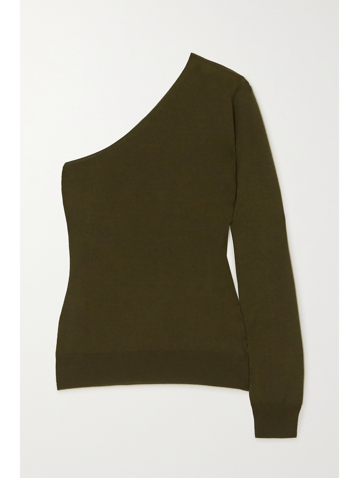 TOM FORD One-sleeve Cashmere And Silk-blend Sweater - Green