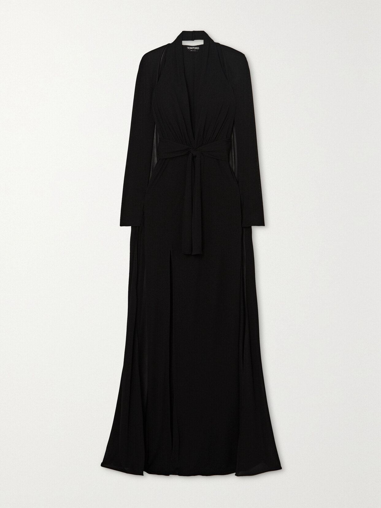 Tom Ford Capeeffect Jersey Halterneck Gown In Black ModeSens
