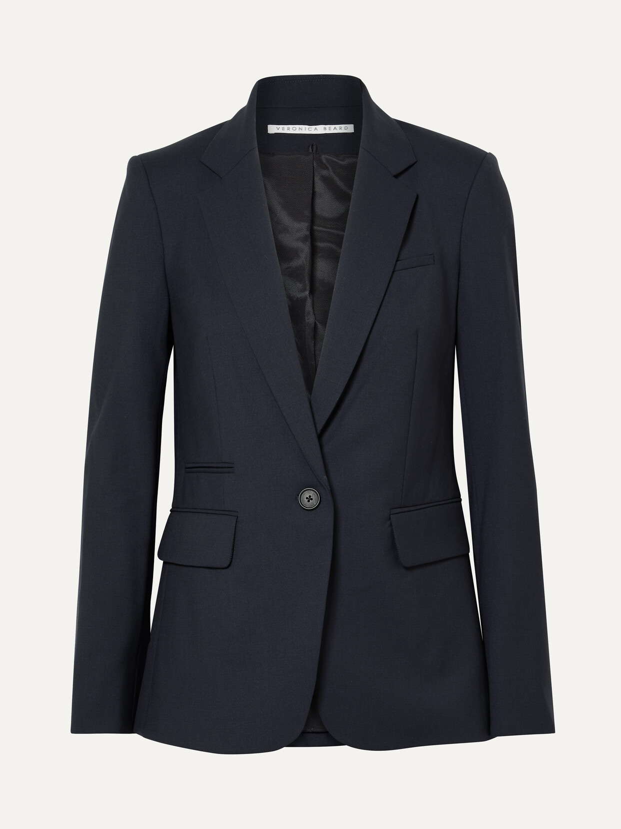 Shop Veronica Beard Classic Stretch-wool Crepe Blazer In Midnight Blue