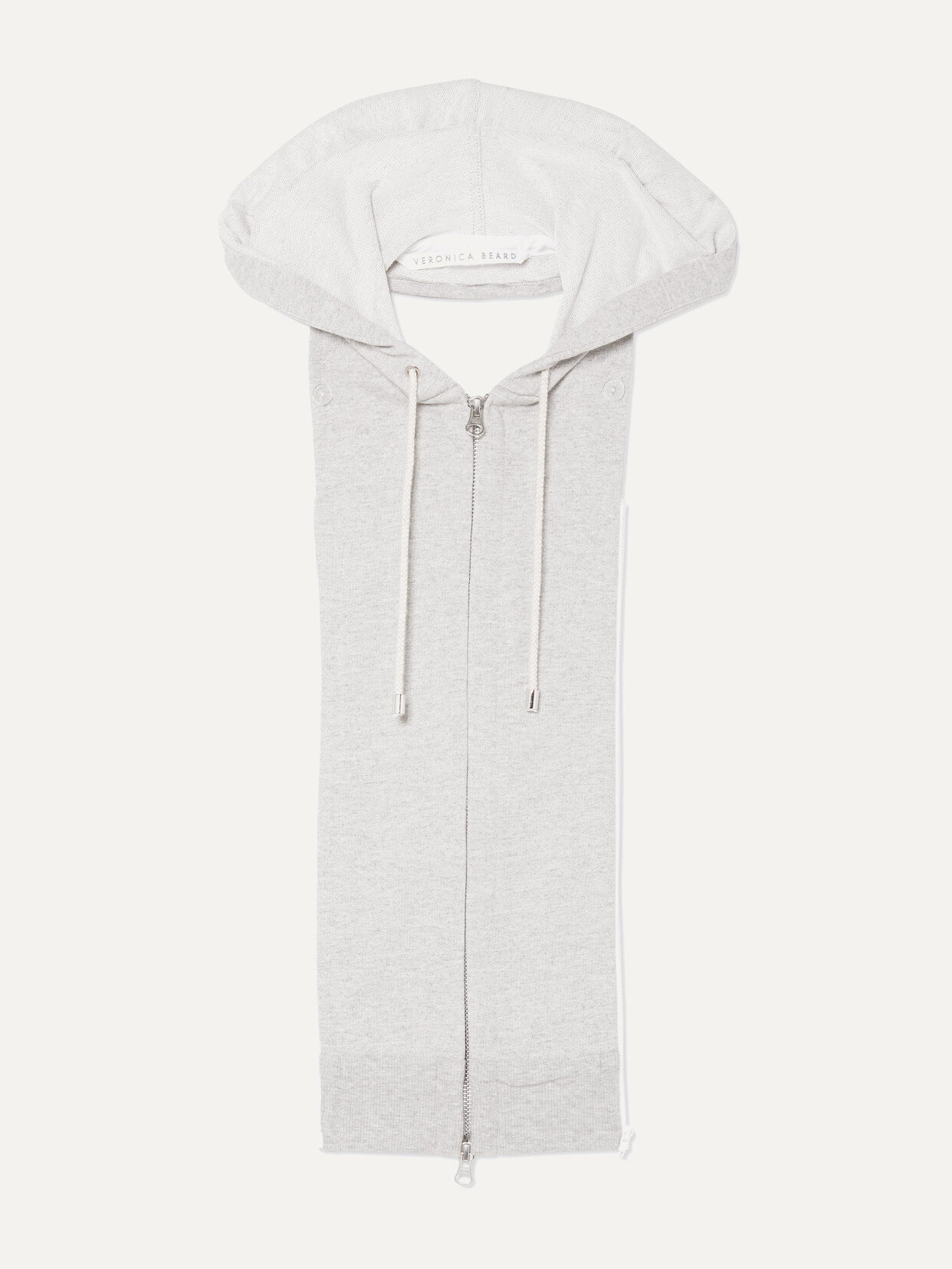 Veronica Beard Hooded Cotton-blend Dickey In Light Gray