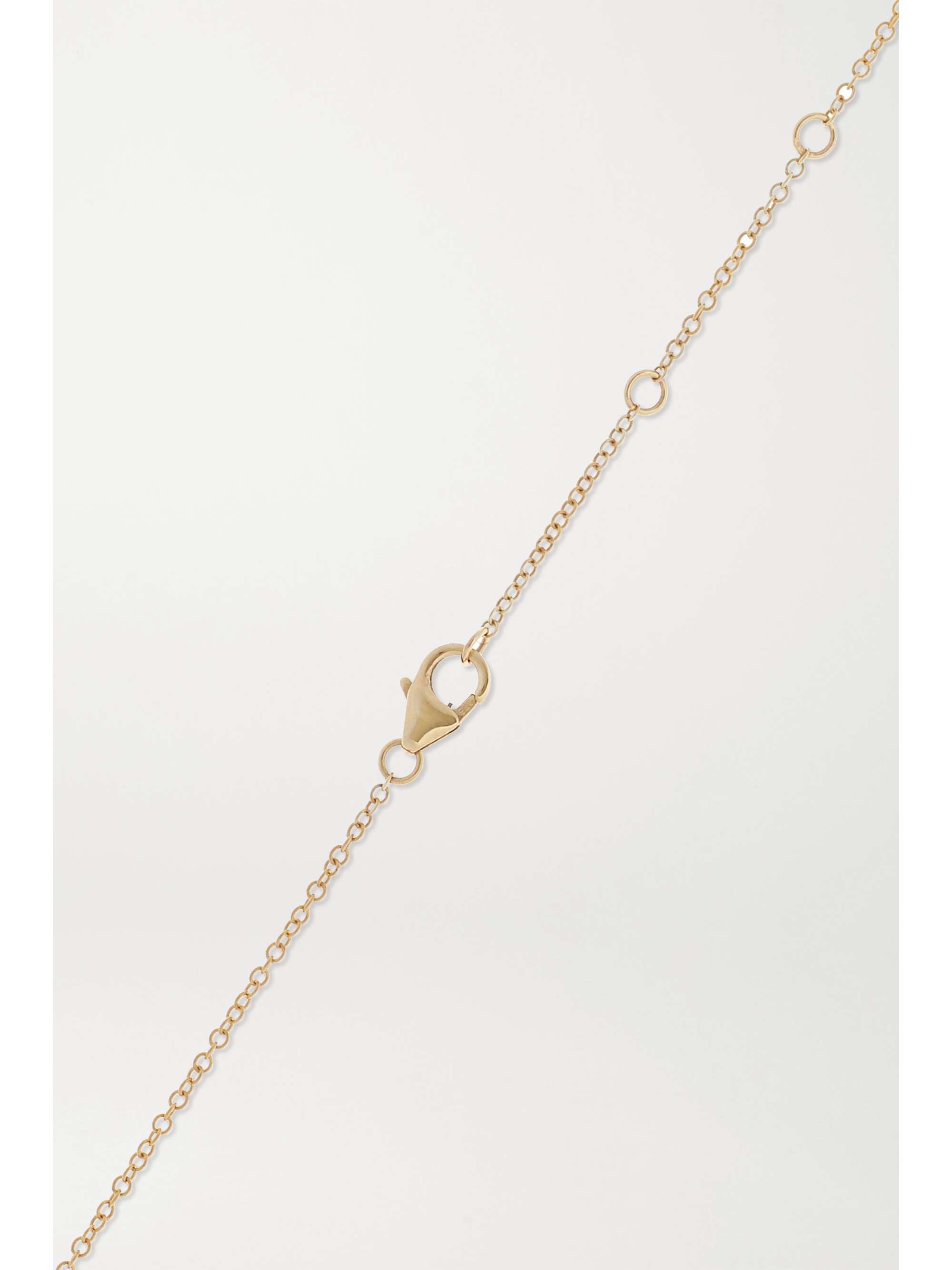 YVONNE LÉON 9-karat gold, diamond and glass necklace