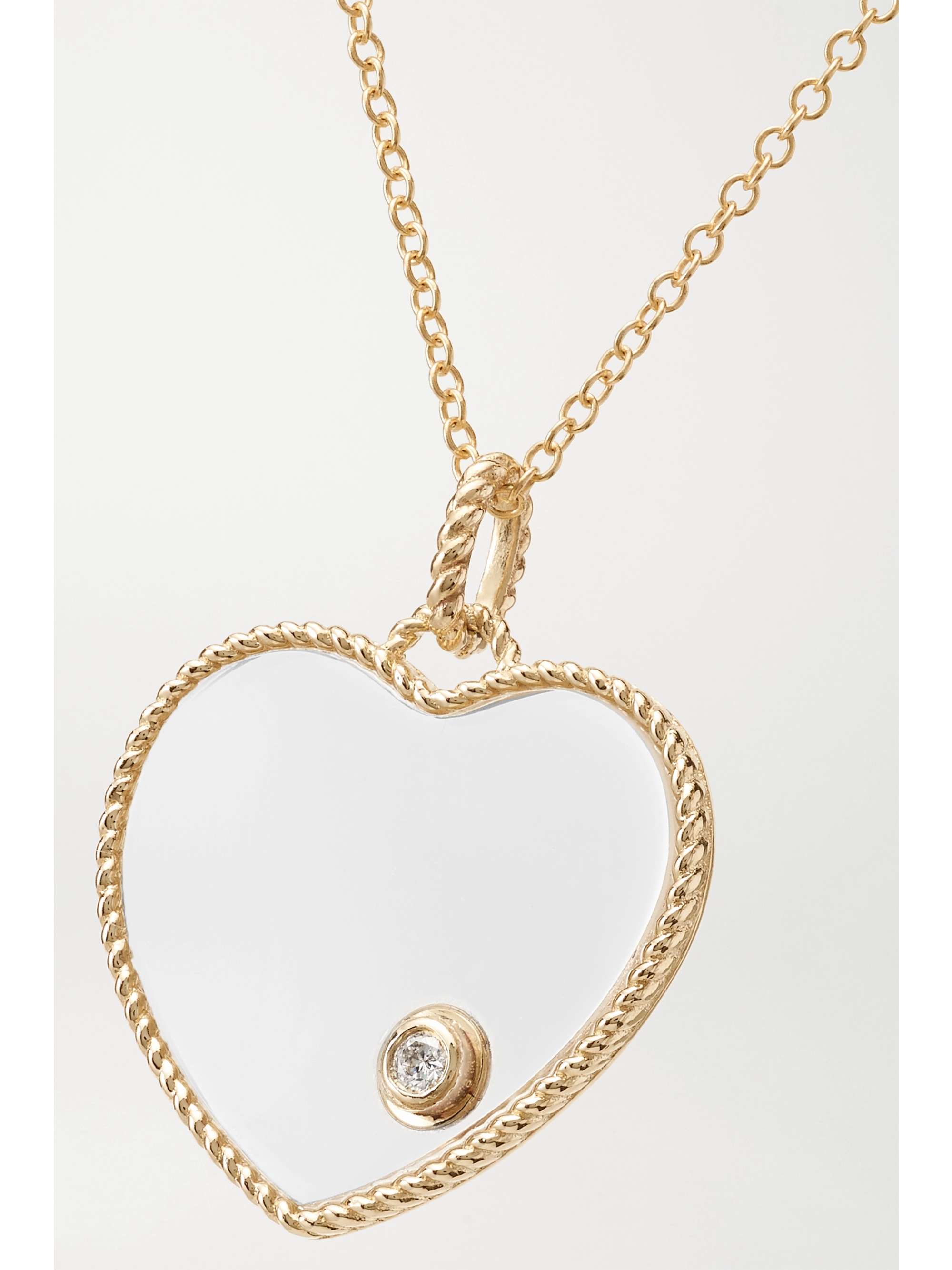 YVONNE LÉON 9-karat gold, diamond and glass necklace