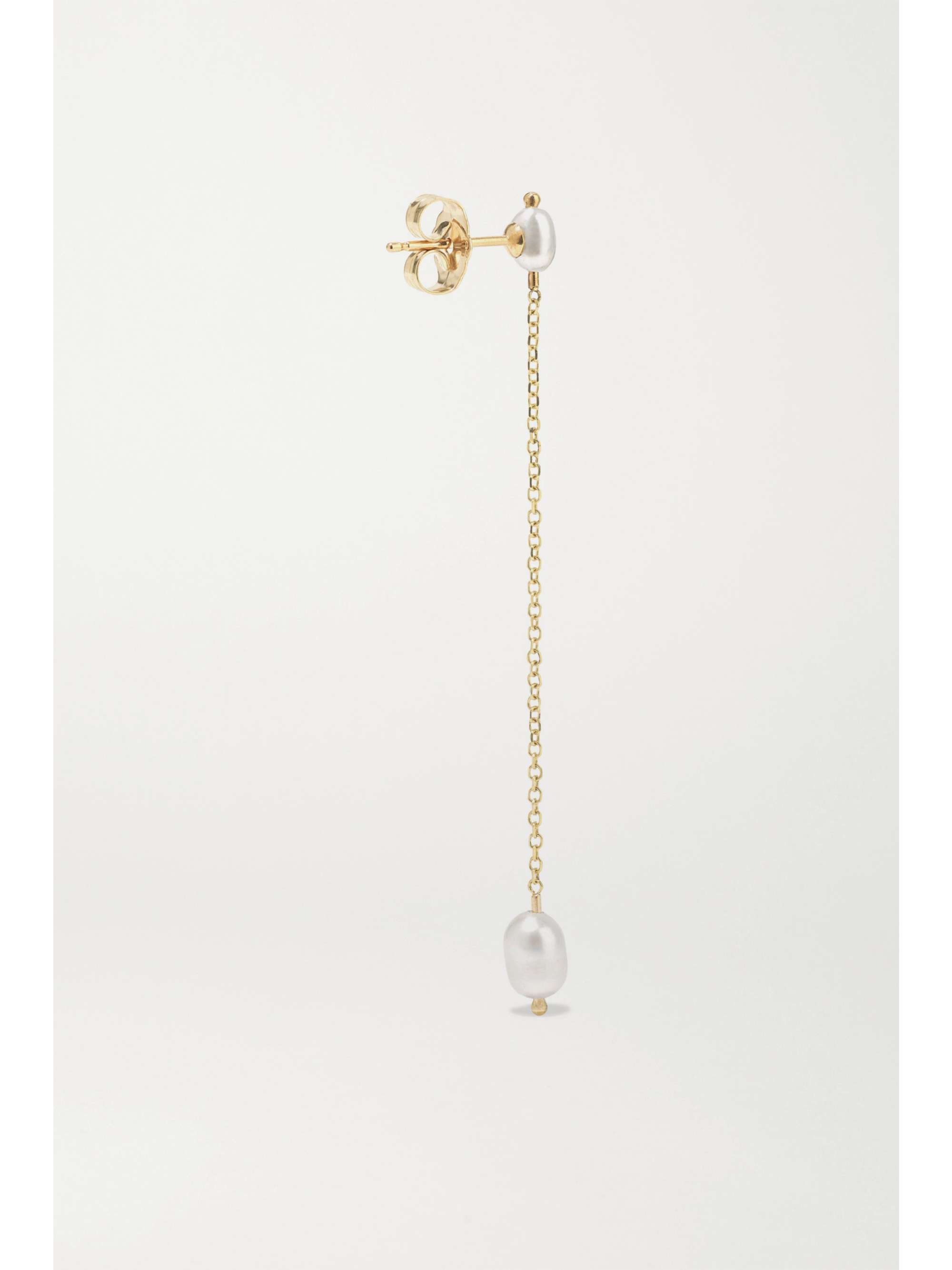 WWAKE + NET SUSTAIN Shower gold pearl earrings