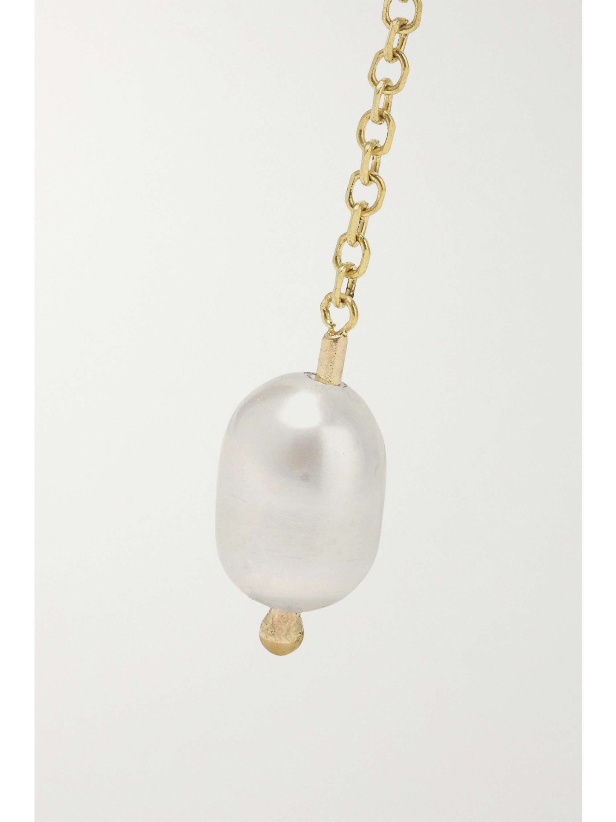 WWAKE + NET SUSTAIN Shower gold pearl earrings