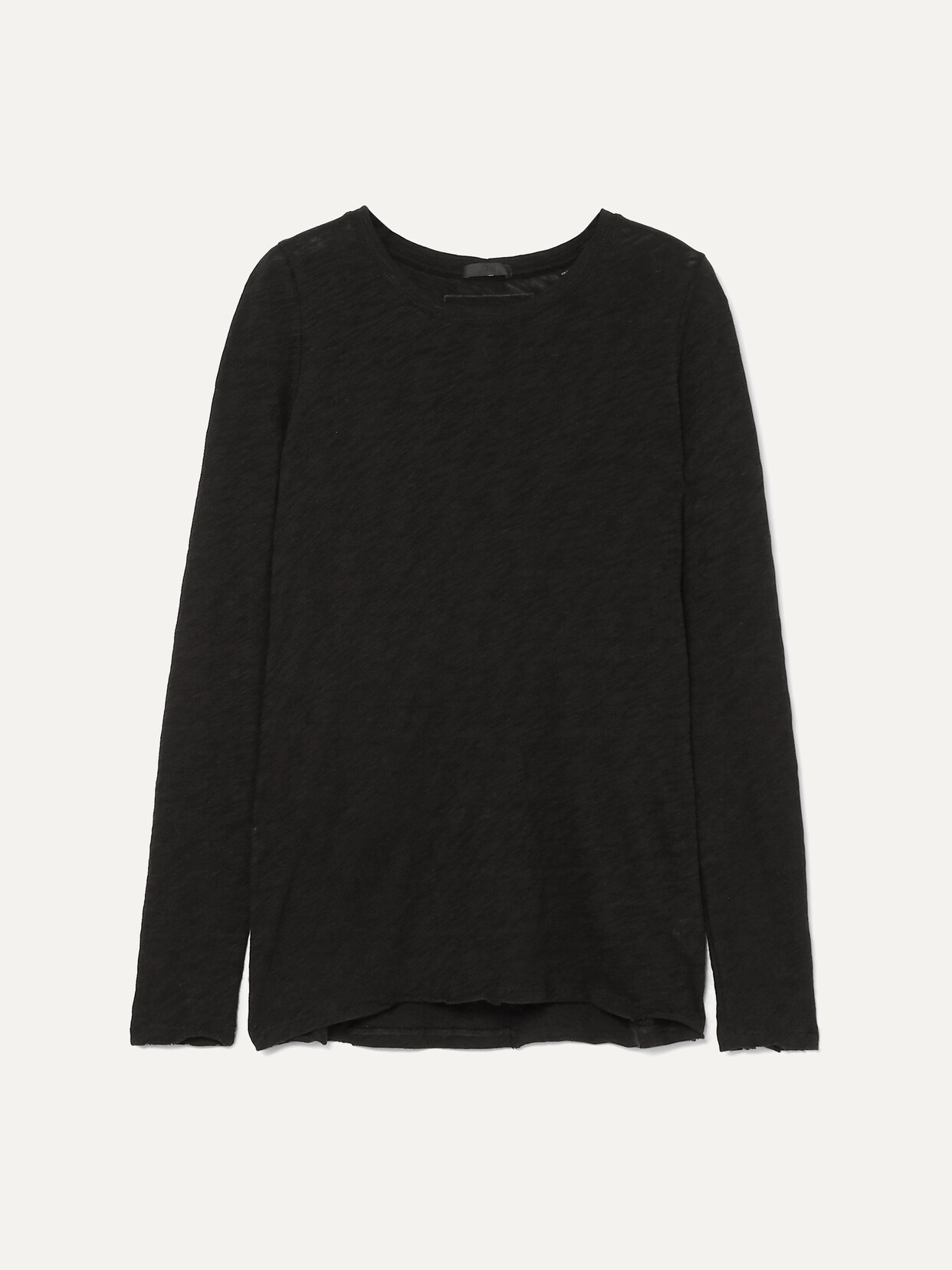 Atm Anthony Thomas Melillo Destroyed Wash Long-sleeve Slub Jersey Tee In Black