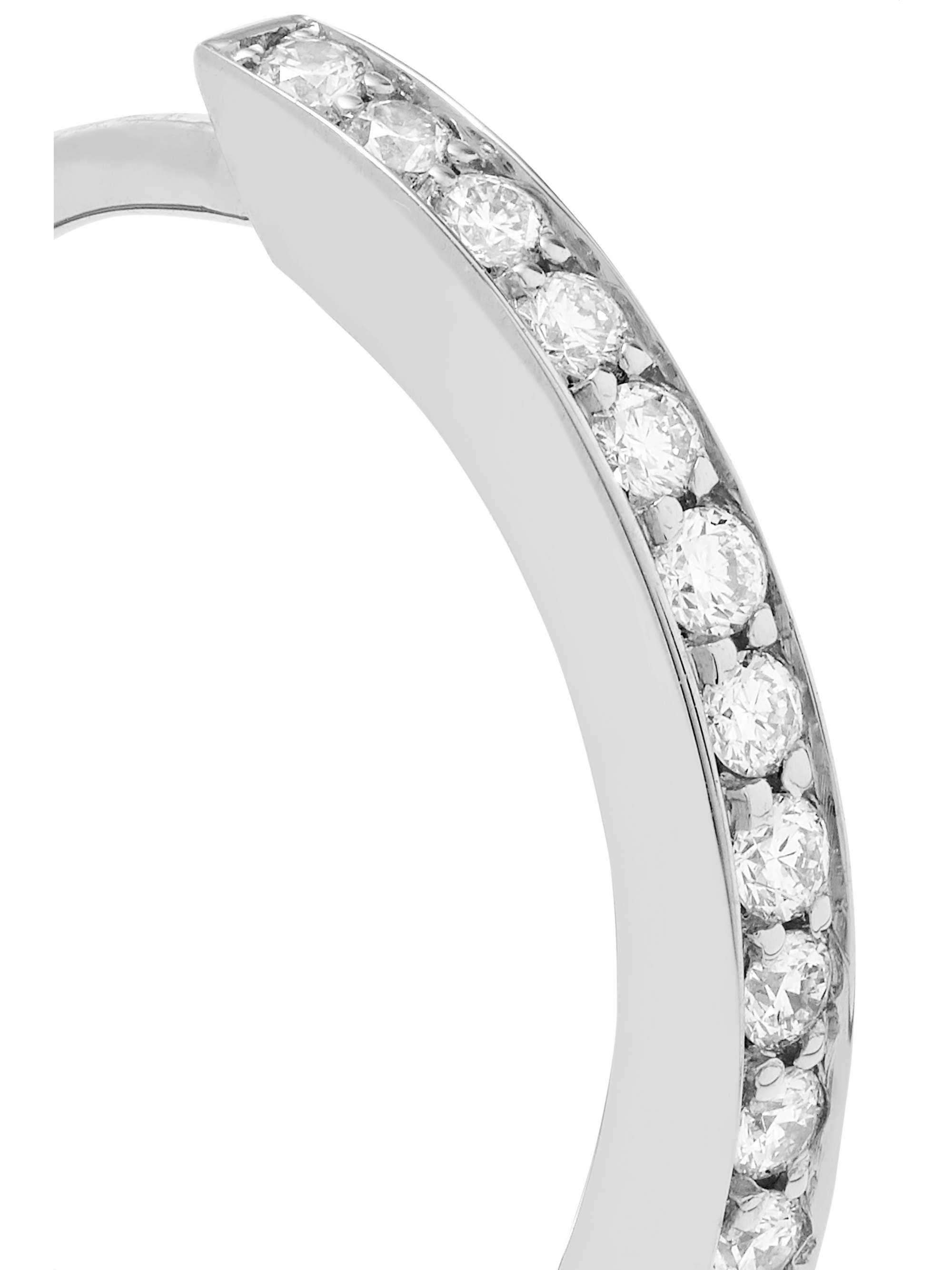 REPOSSI Boucle d'oreille en or blanc 18 carats (750/1000) et diamants Antifer
