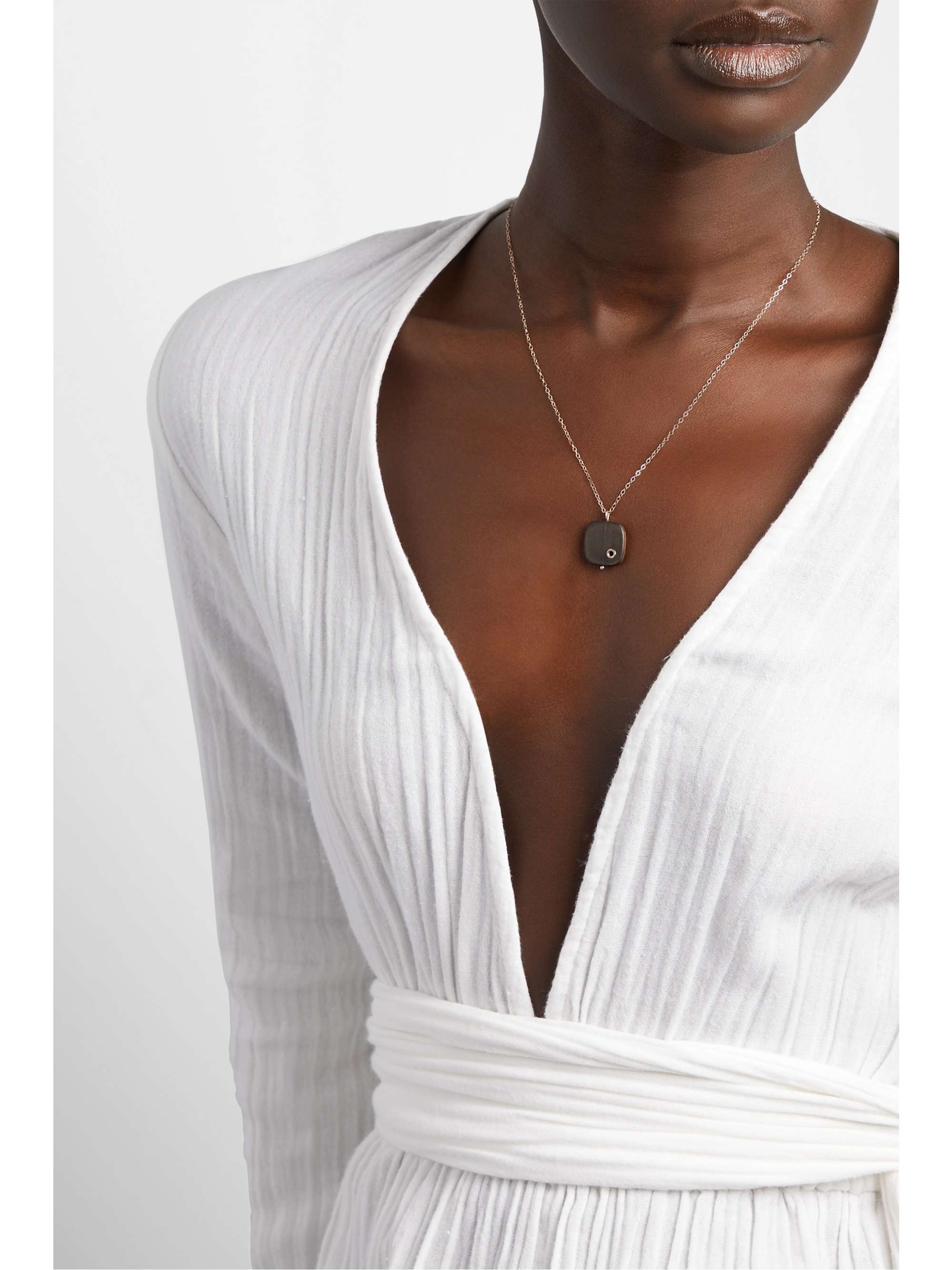 MELISSA JOY MANNING 14-karat gold ebony necklace