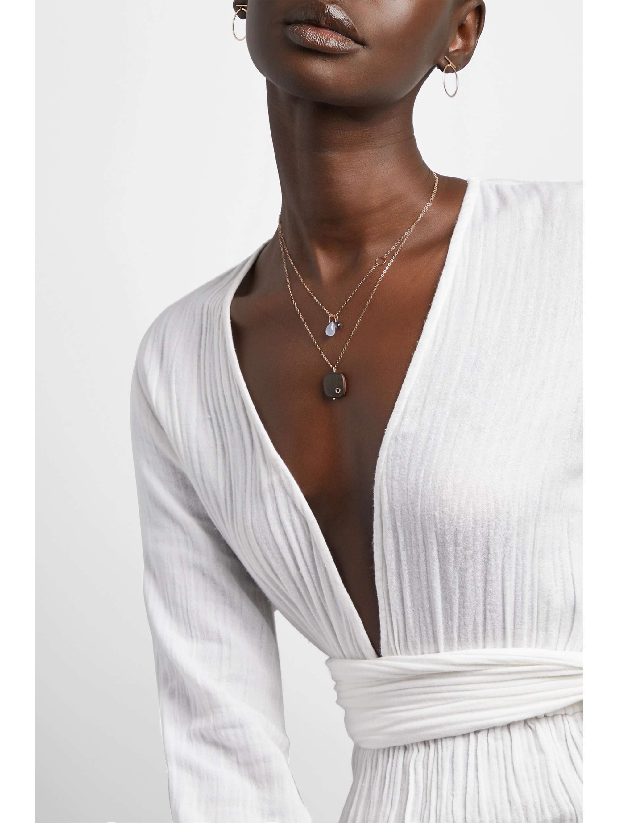 MELISSA JOY MANNING 14-karat gold ebony necklace