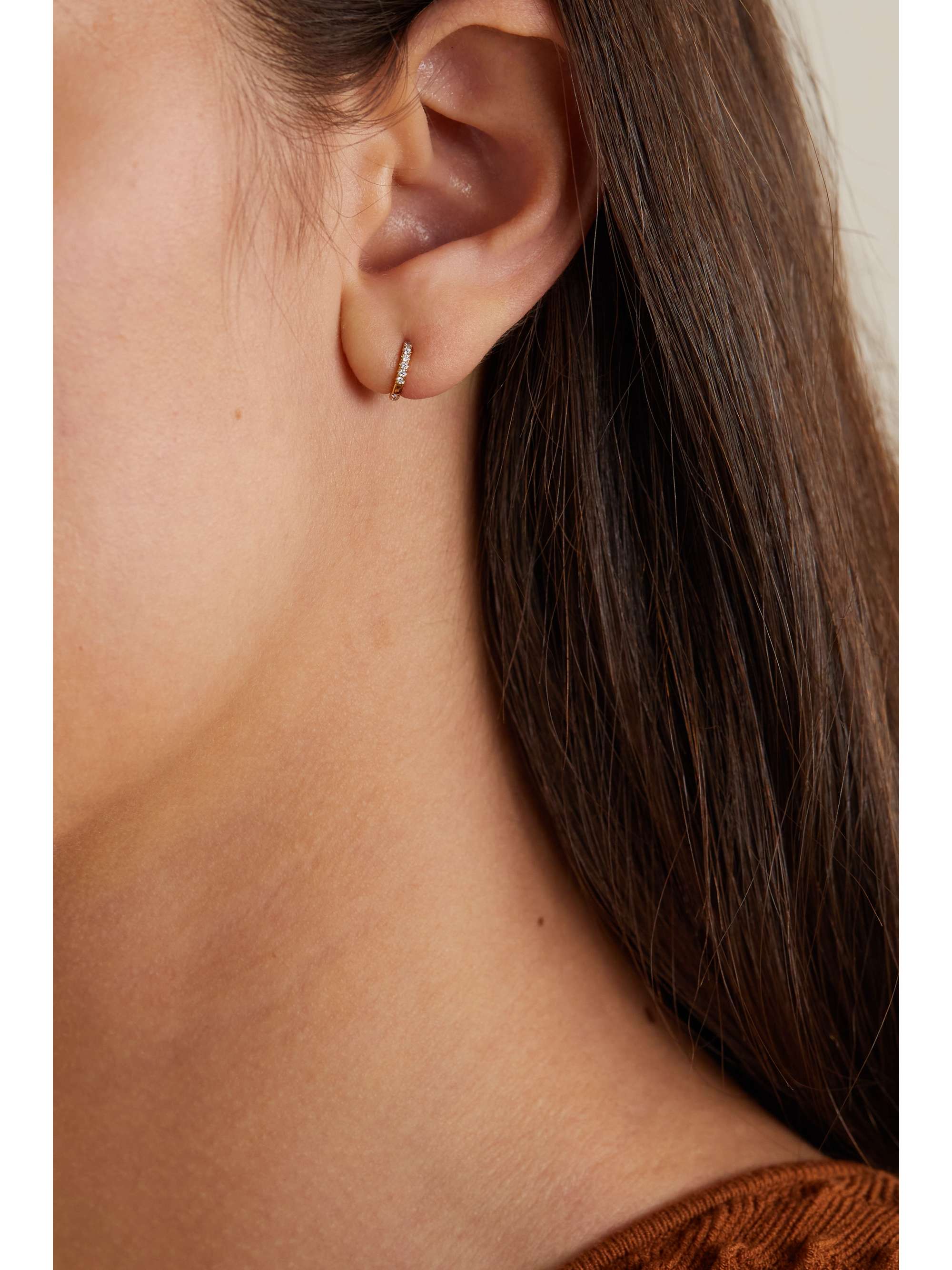 MARIA TASH Boucle d'oreille unique en or rose 18 carats (750/1000) et diamants 5 mm