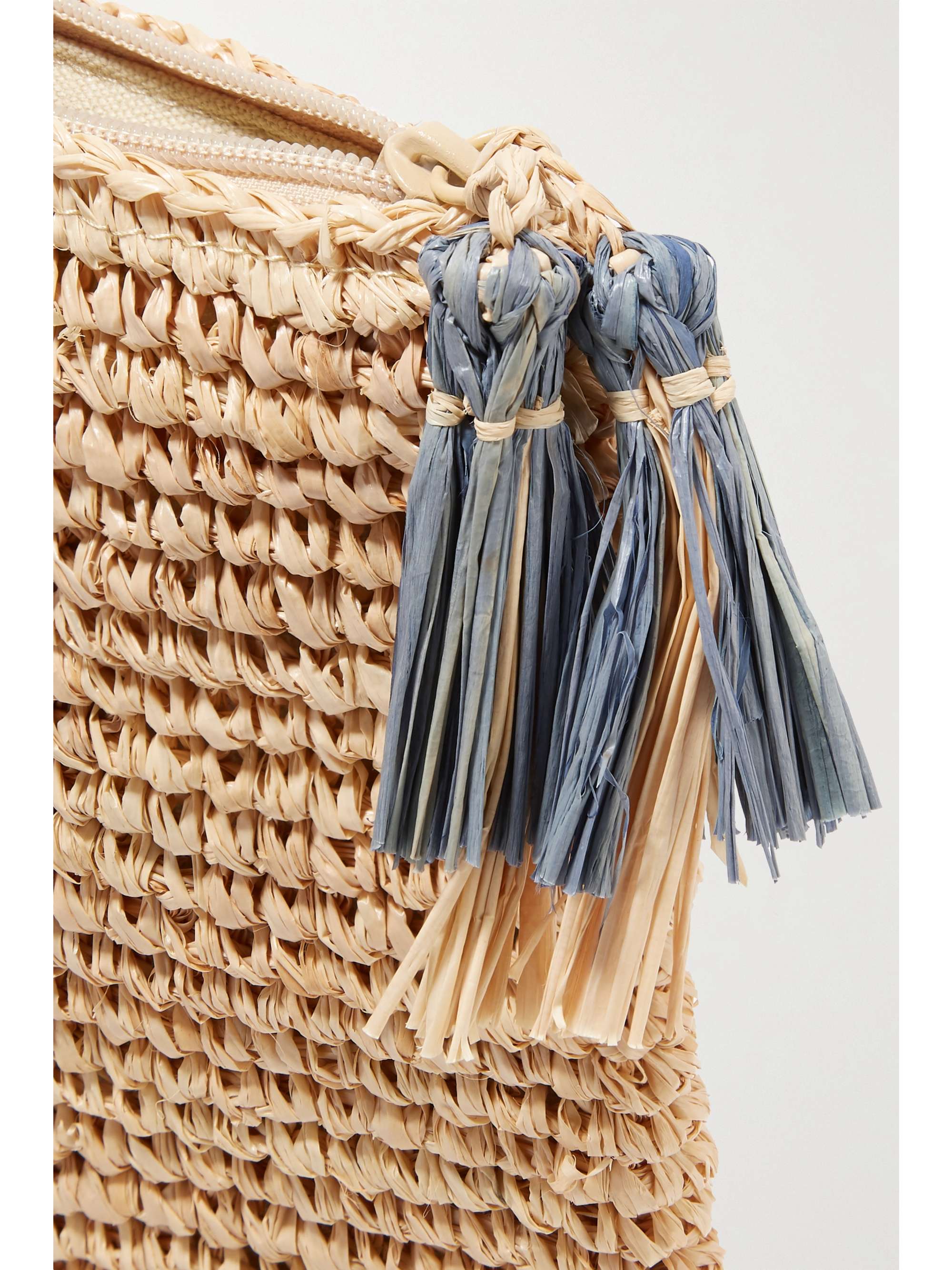 AERIN BEAUTY Pochette en raphia Large