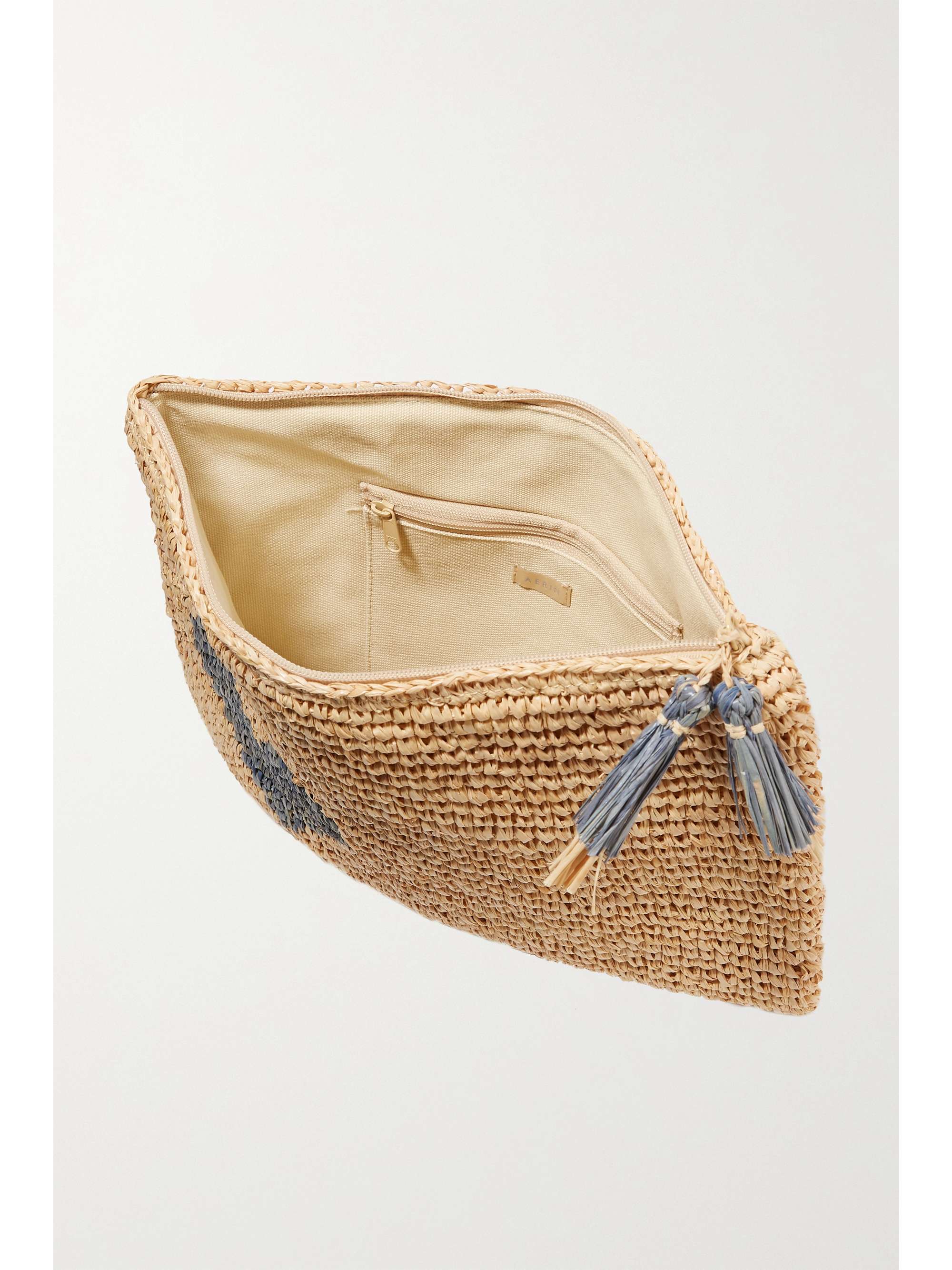 AERIN BEAUTY Pochette en raphia Large