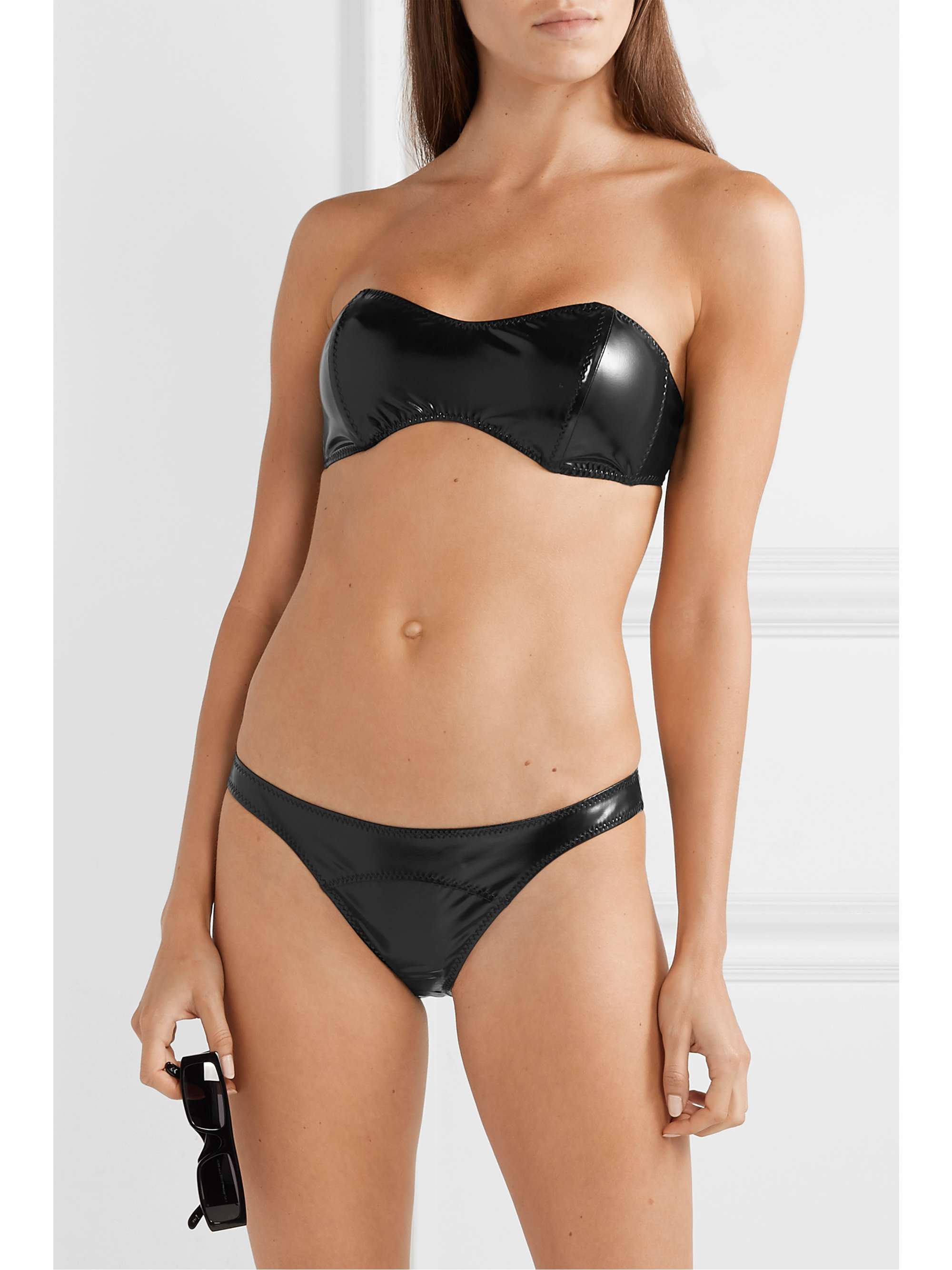 LISA MARIE FERNANDEZ Natalie stretch-PVC bandeau bikini