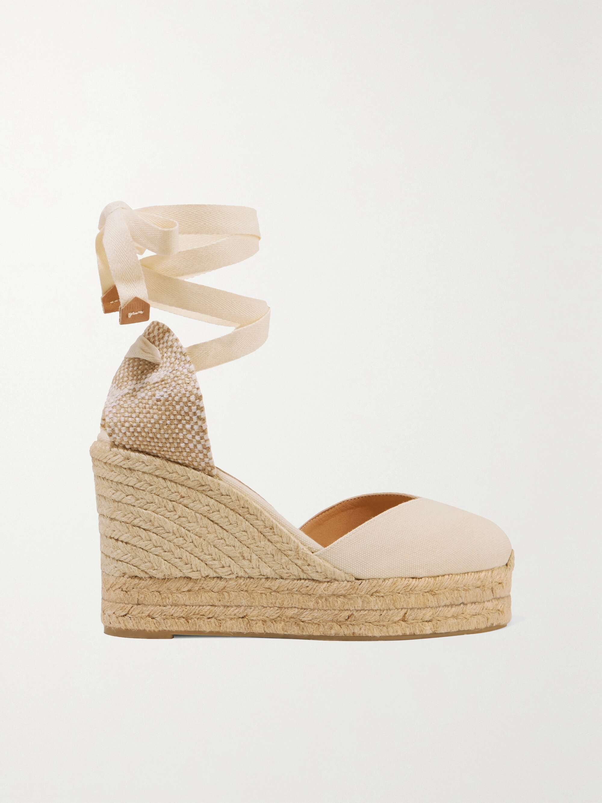 Ivory Chiara 80 canvas wedge espadrilles | NET-A-PORTER