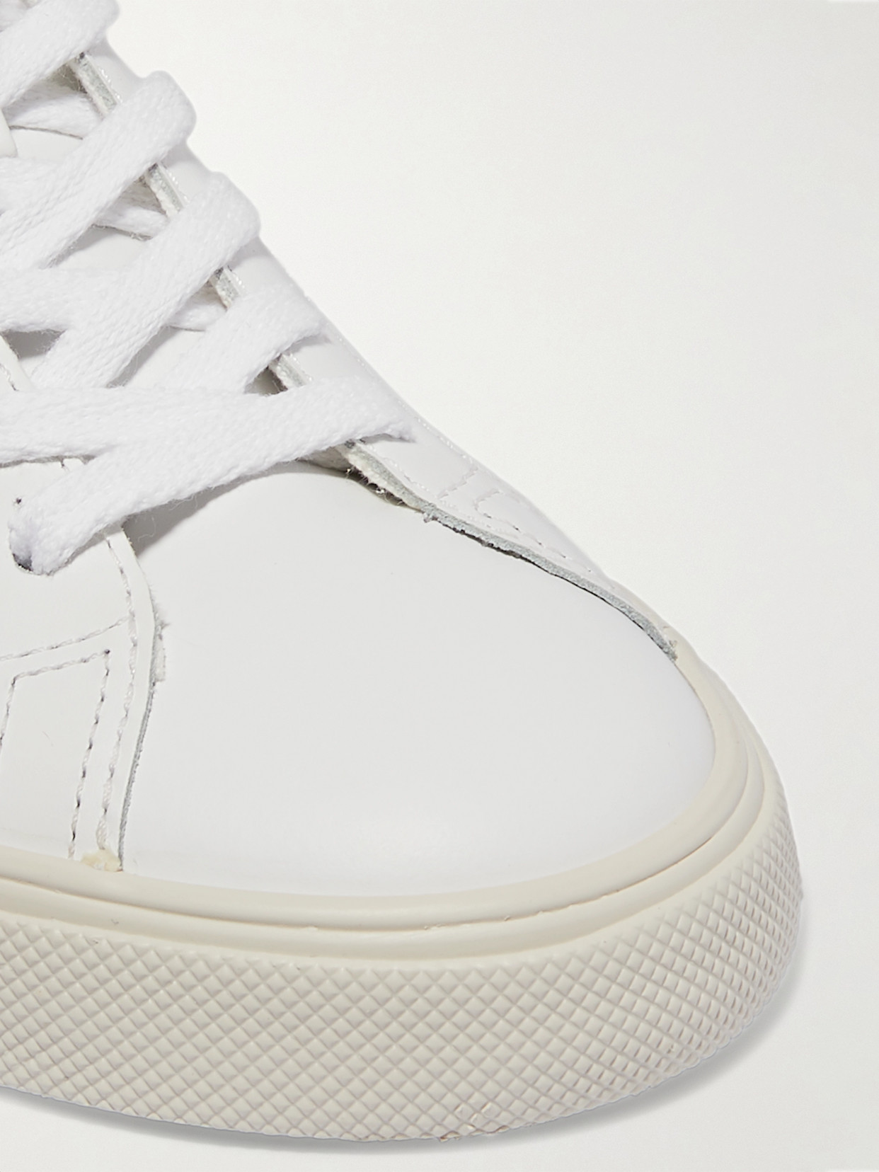 Shop Veja + Net Sustain Esplar Suede-trimmed Leather Sneakers In White