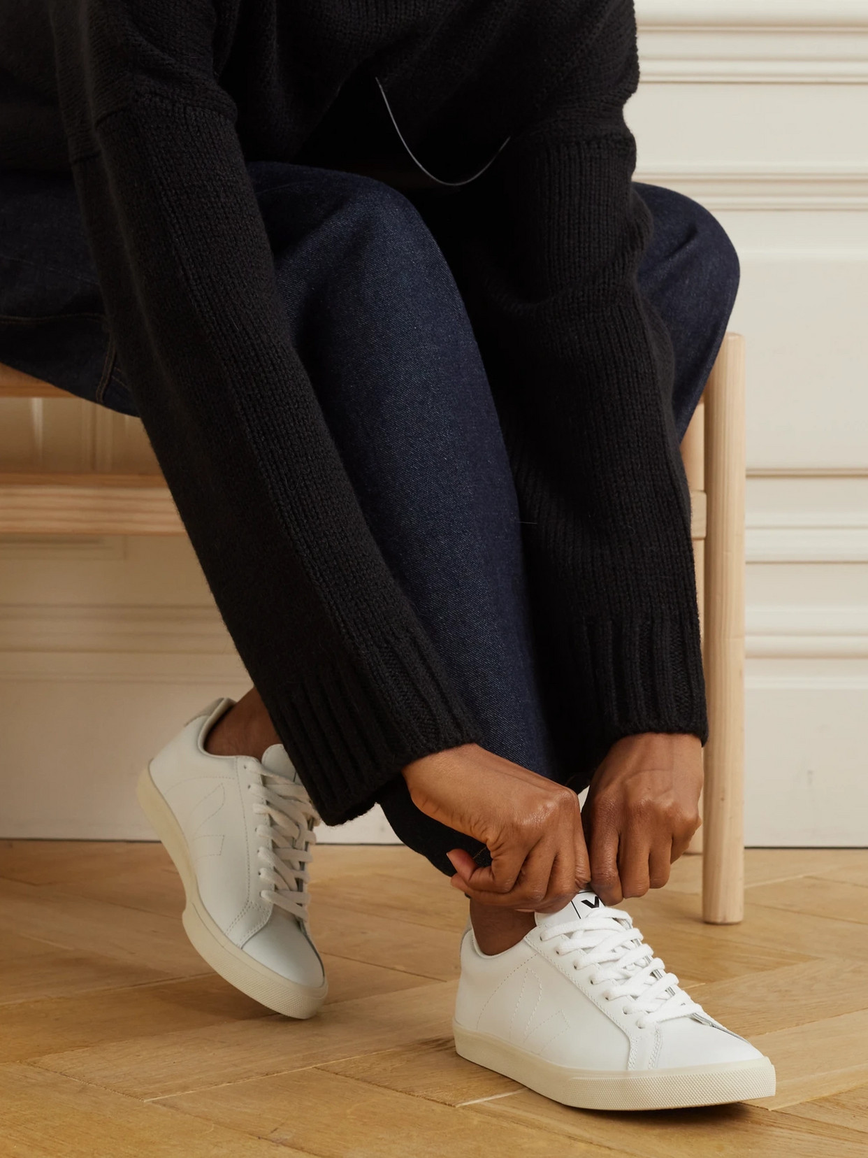 Shop Veja + Net Sustain Esplar Suede-trimmed Leather Sneakers In White