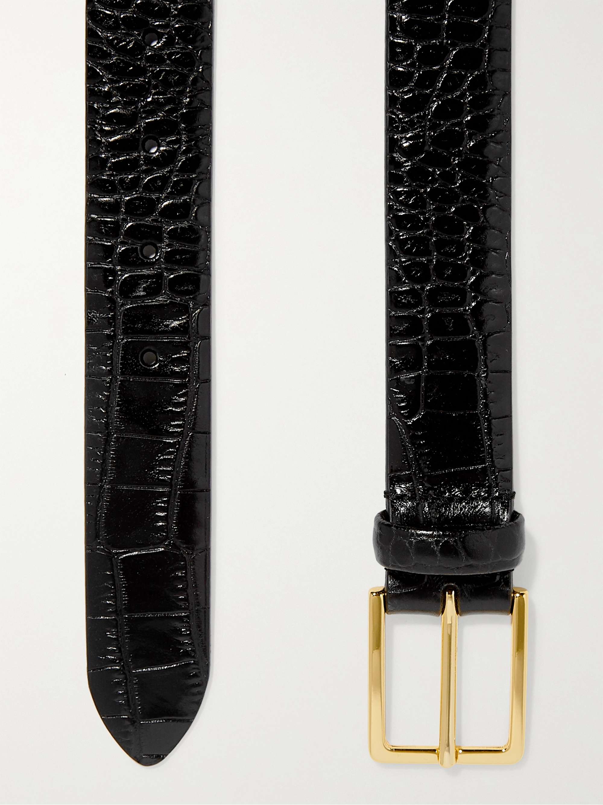 ANDERSON'S Croceffect leather belt NETAPORTER
