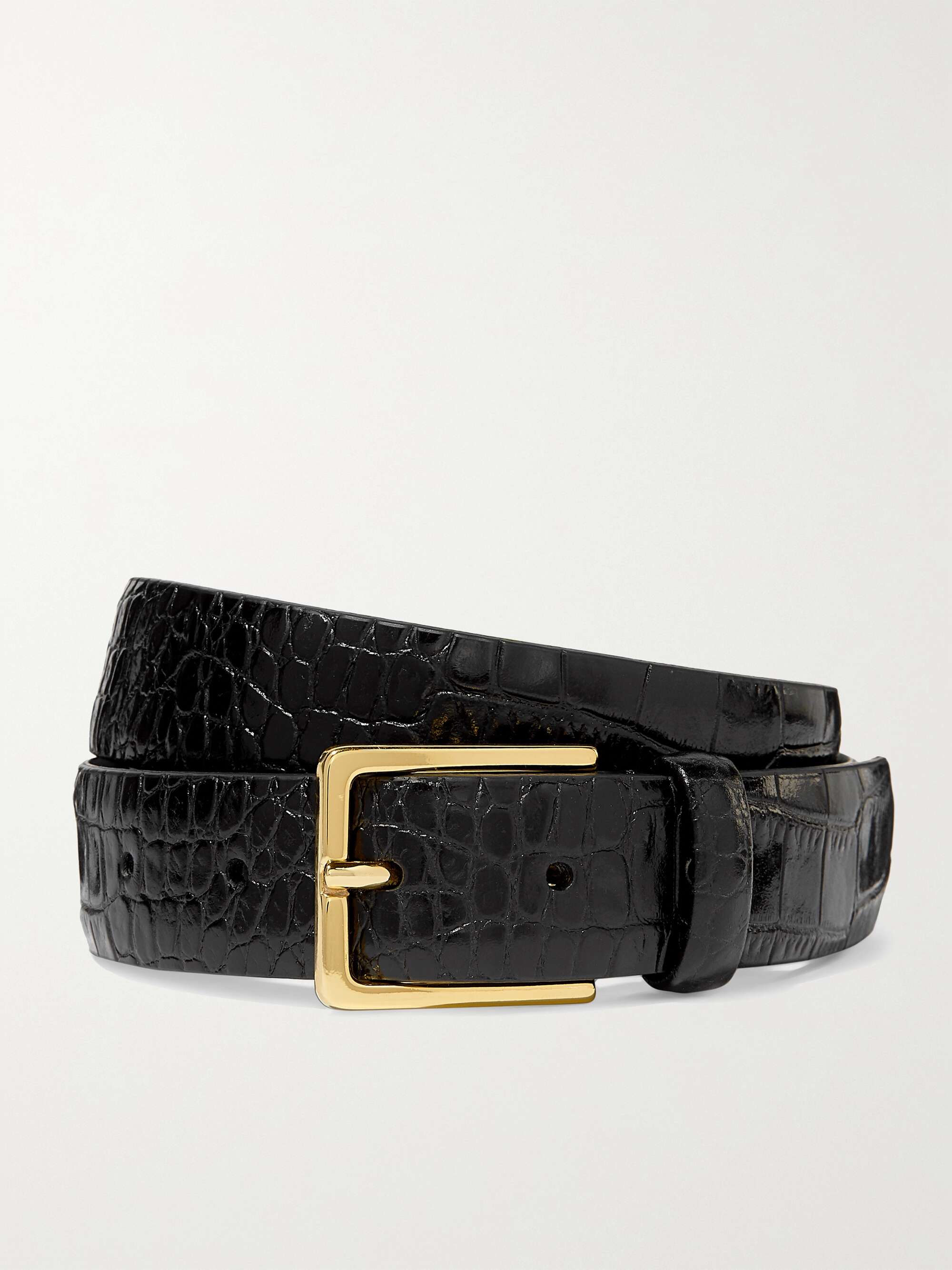 ANDERSON'S Croc-effect leather waist belt