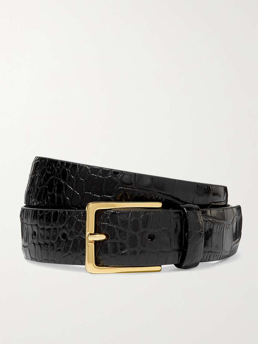 Anderson's Croc-effect Leather Belt