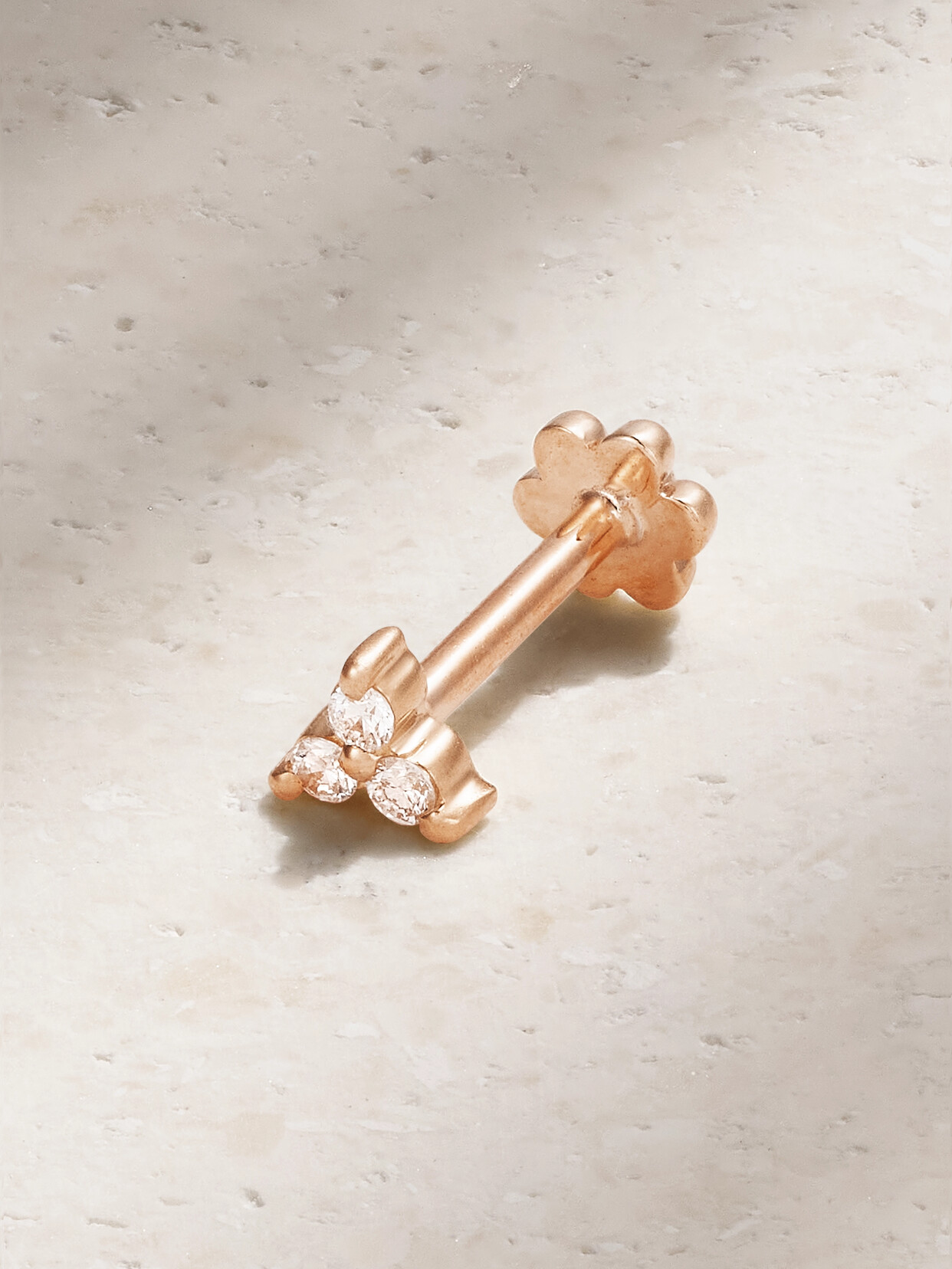 Maria Tash Tiny 18-karat Rose Gold Diamond Earring
