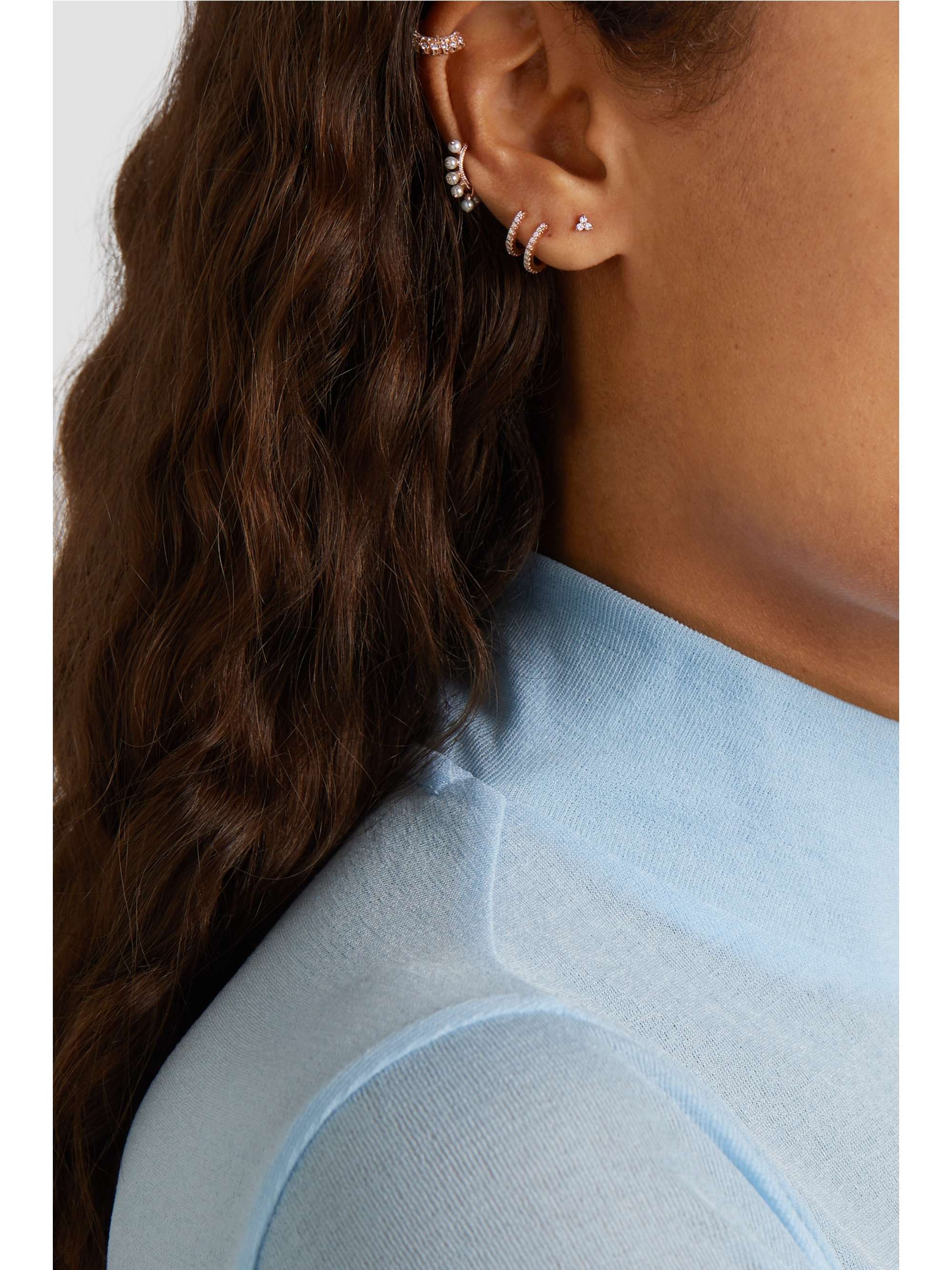 MARIA TASH Tiny 18-karat white gold diamond earring