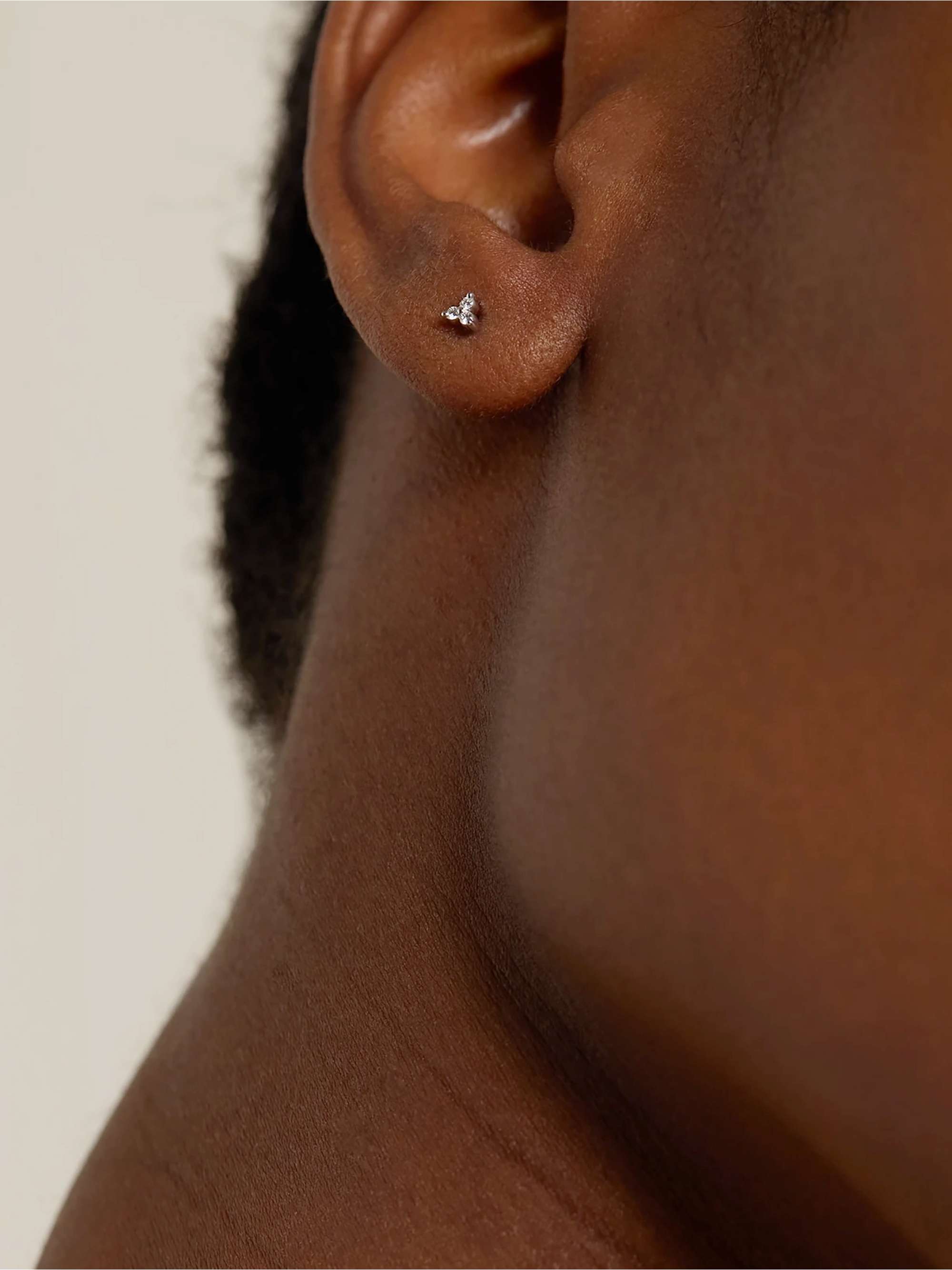 MARIA TASH Tiny 18-karat white gold diamond earring