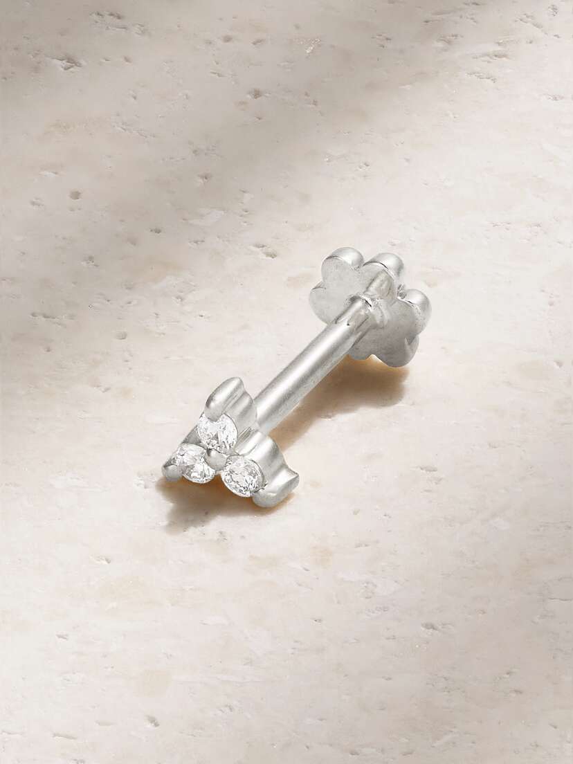 MARIA TASH Tiny 18-karat White Gold Diamond Earring