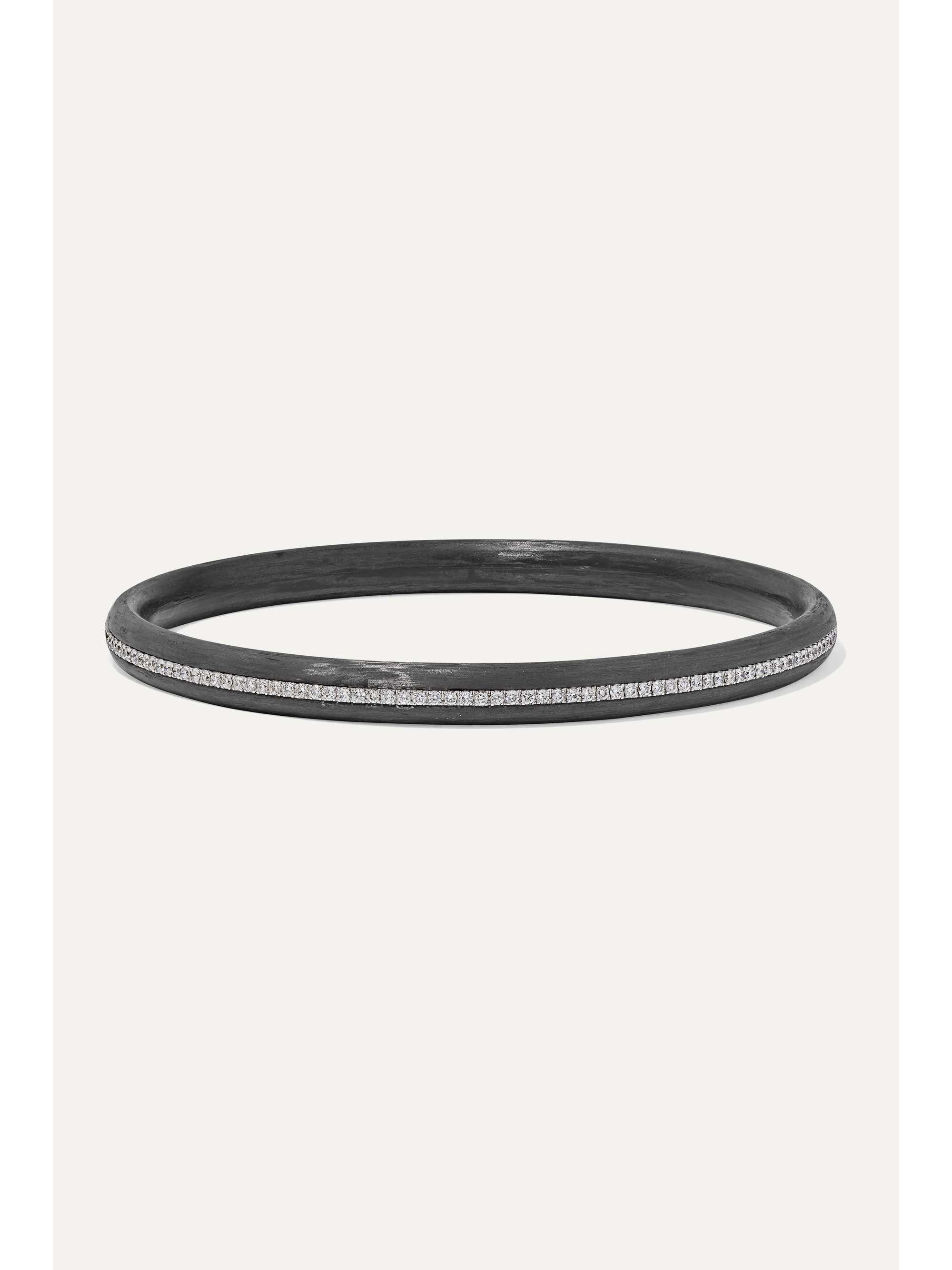 BOGHOSSIAN Carbon fiber, 18-karat white gold and diamond bangle