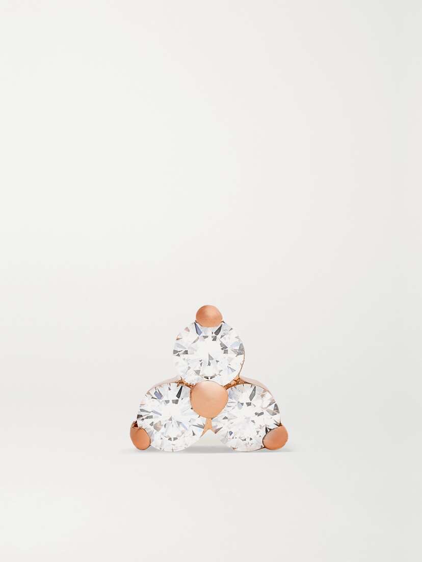 MARIA TASH 18-karat Rose Gold Diamond Earring