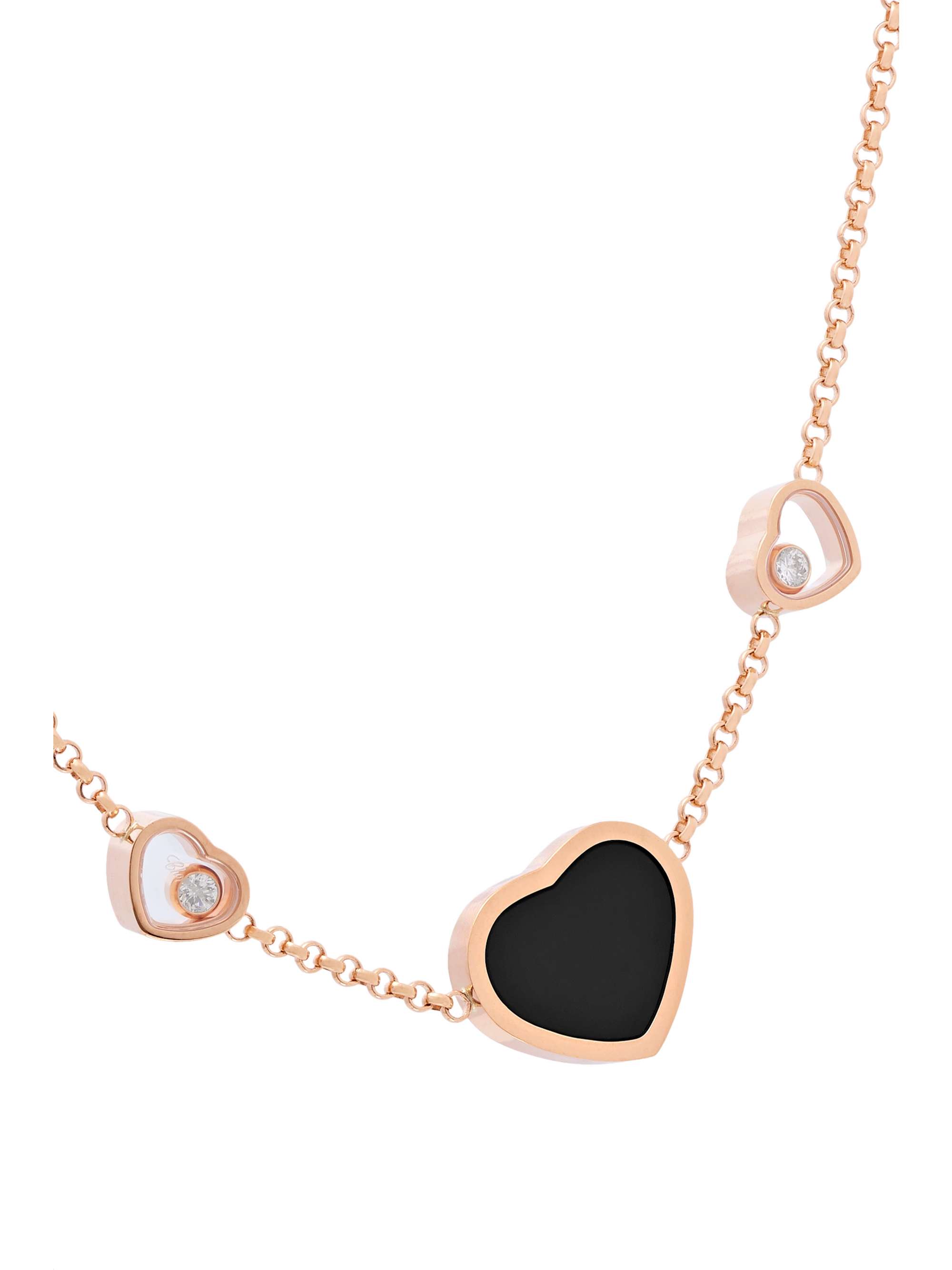 CHOPARD Happy Hearts 18-karat white gold diamond necklace