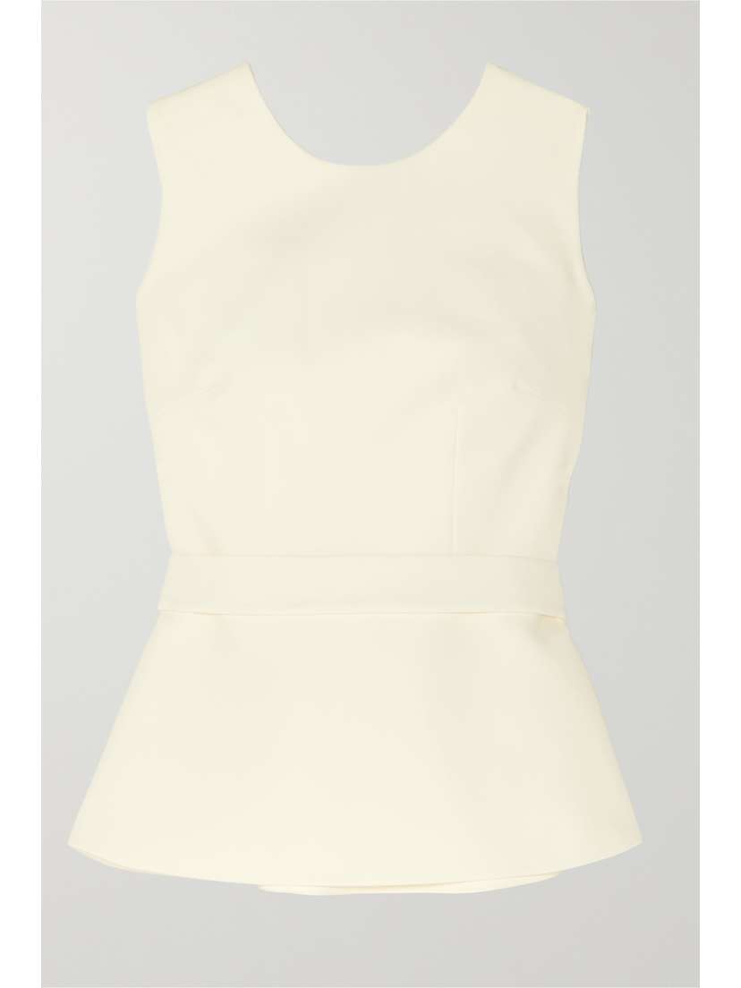 Safiyaa Riddhi Belted Open-back Crepe Top