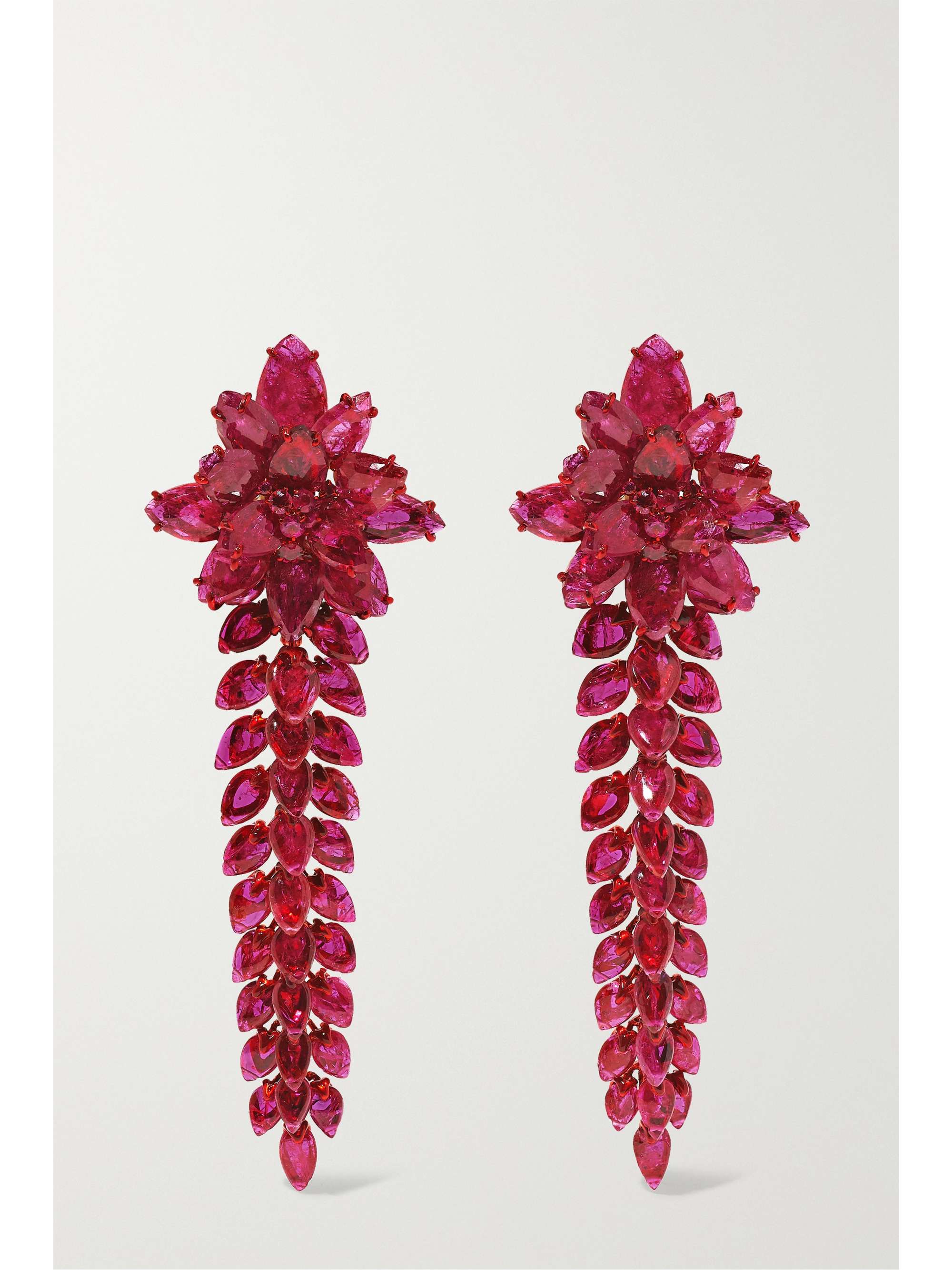 BINA GOENKA 18-karat gold ruby earrings