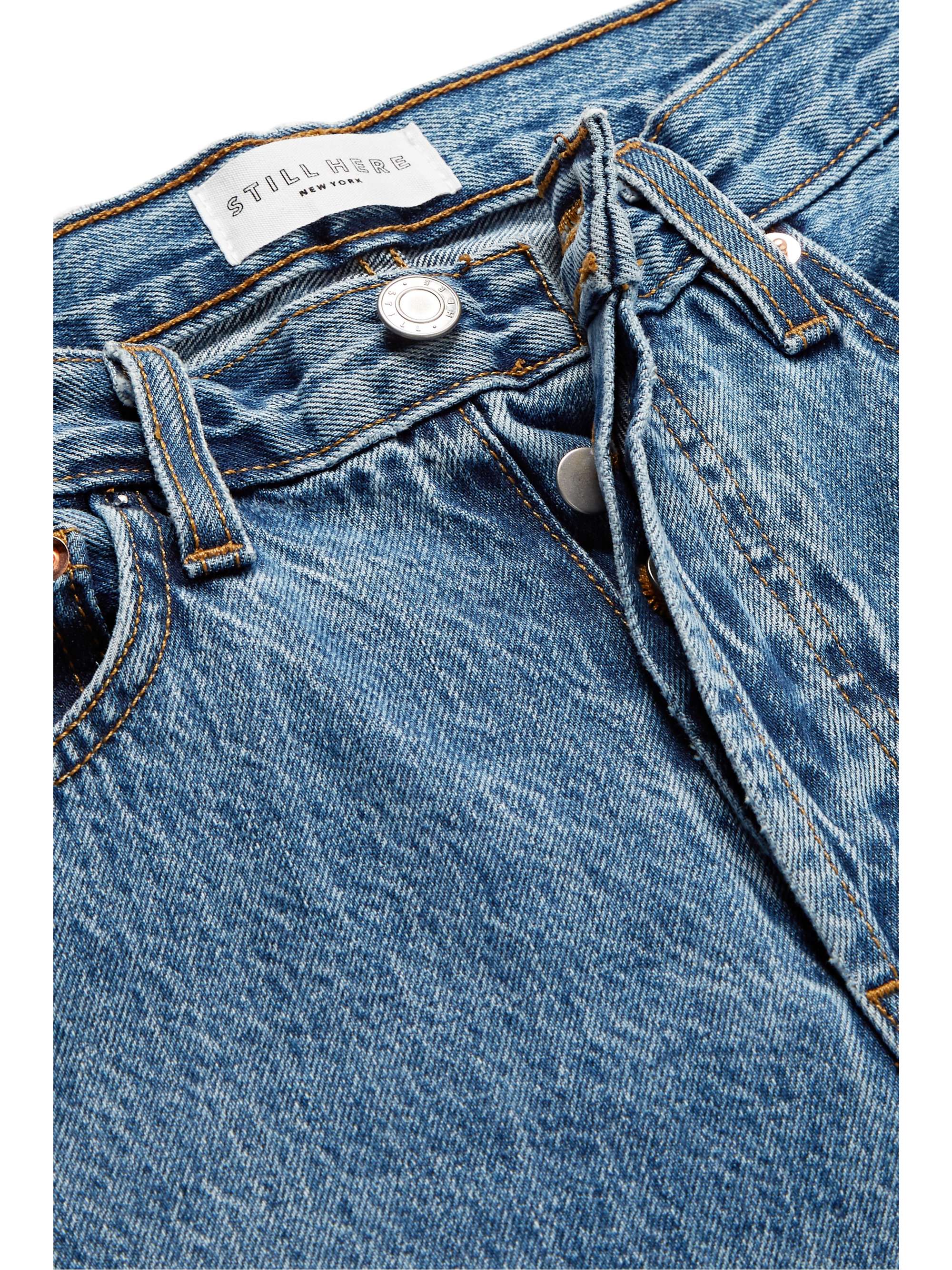 STILL HERE Tate cropped striped high-rise straight-leg jeans