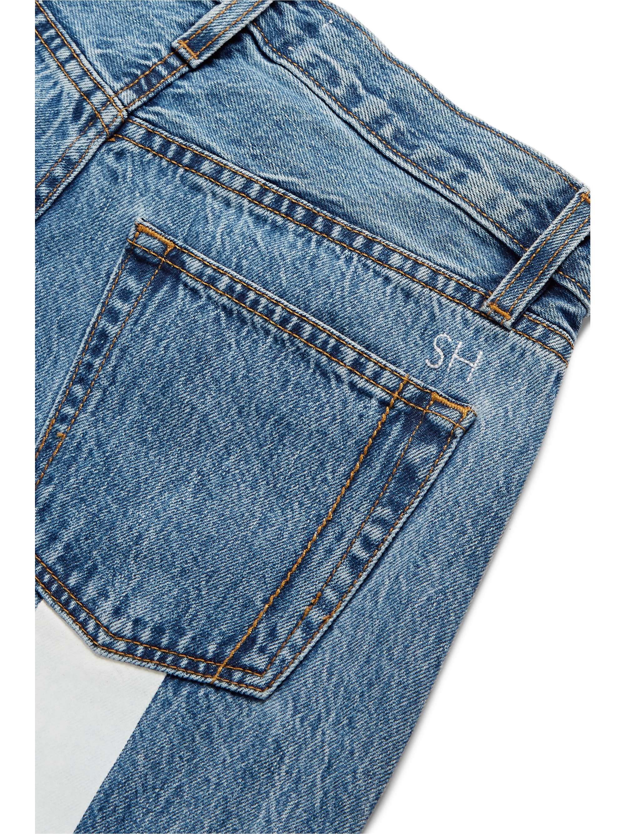 STILL HERE Tate cropped striped high-rise straight-leg jeans