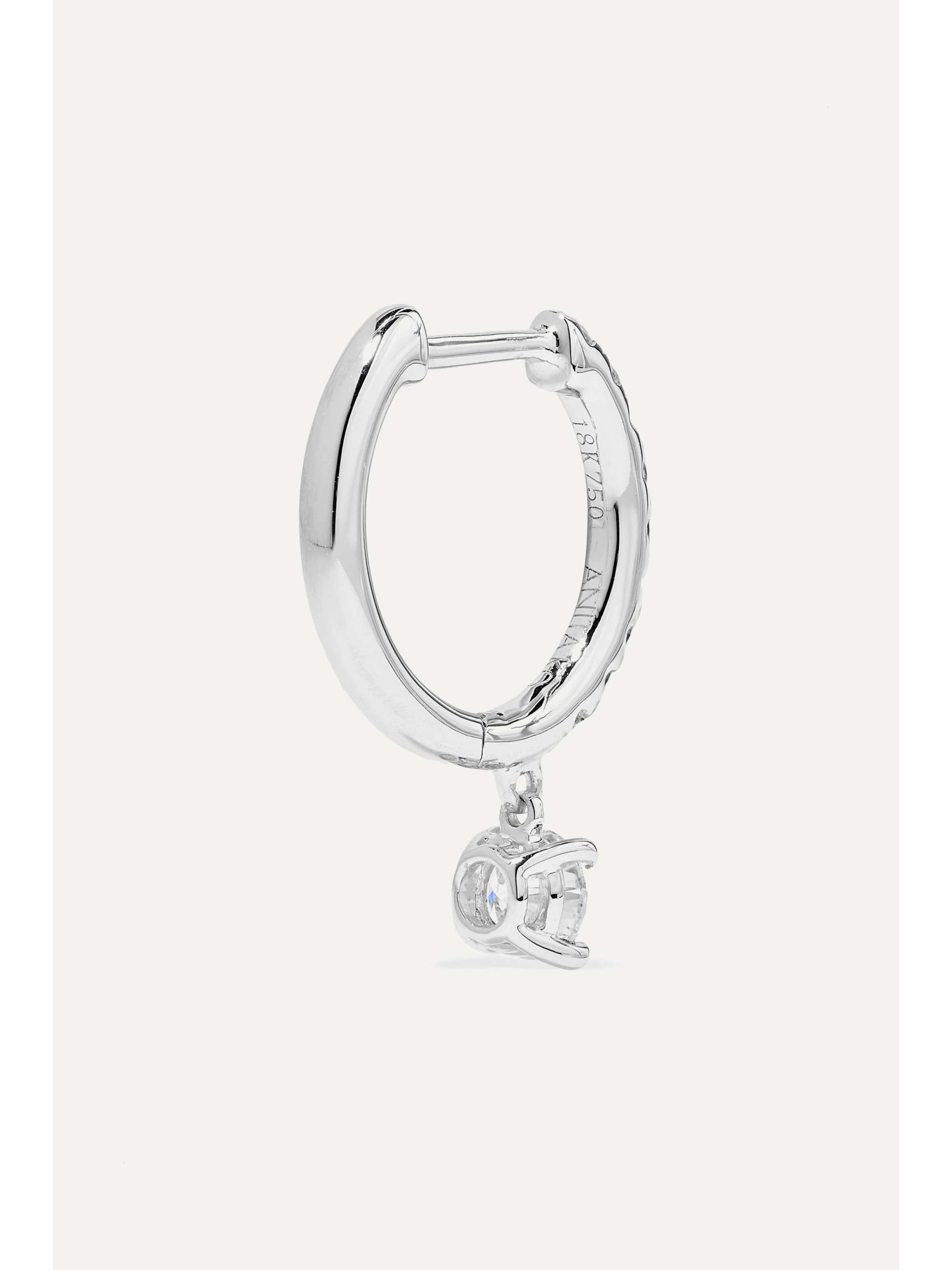 ANITA KO 18-karat white gold diamond hoop earring