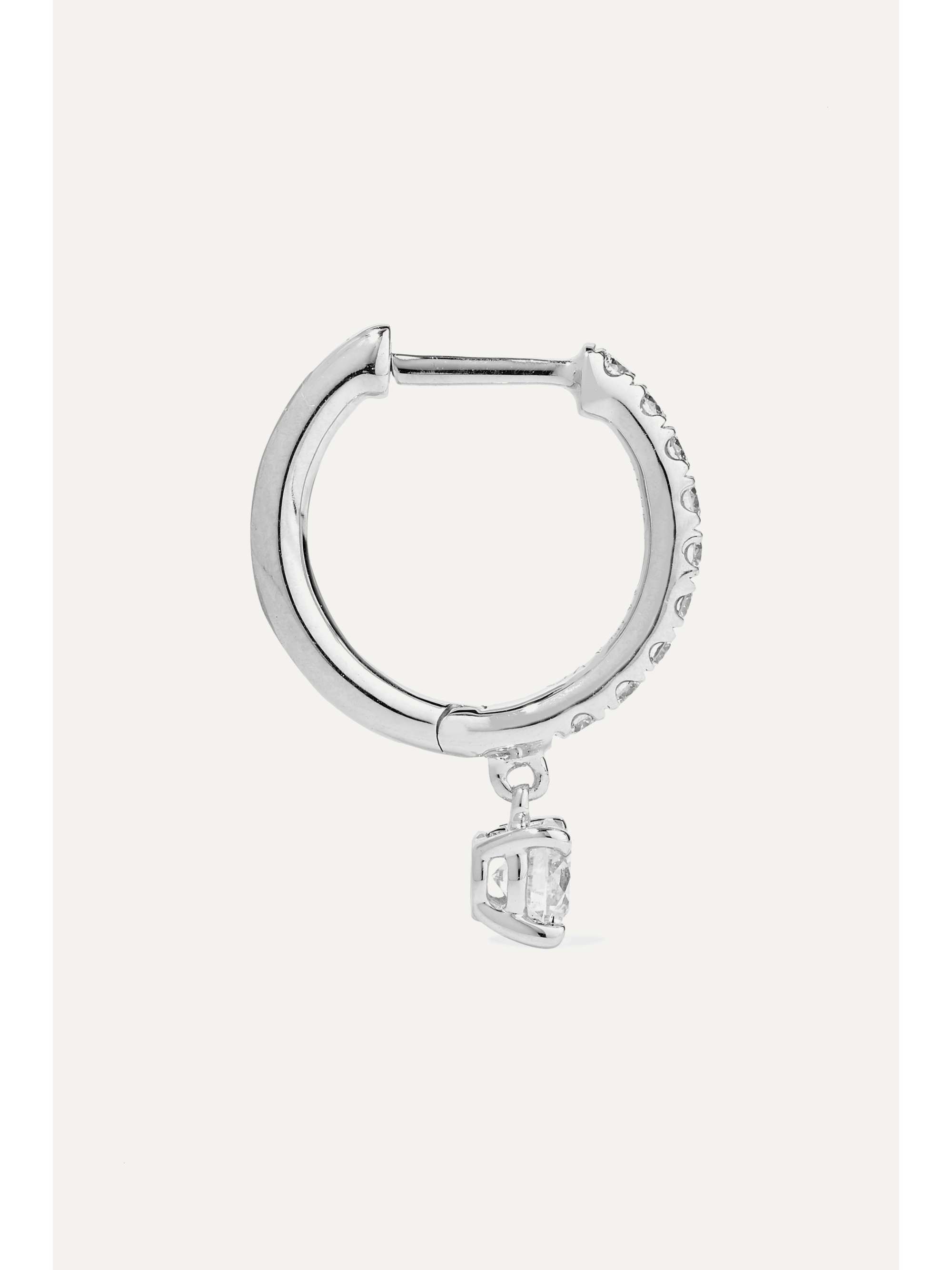 ANITA KO 18-karat white gold diamond hoop earring