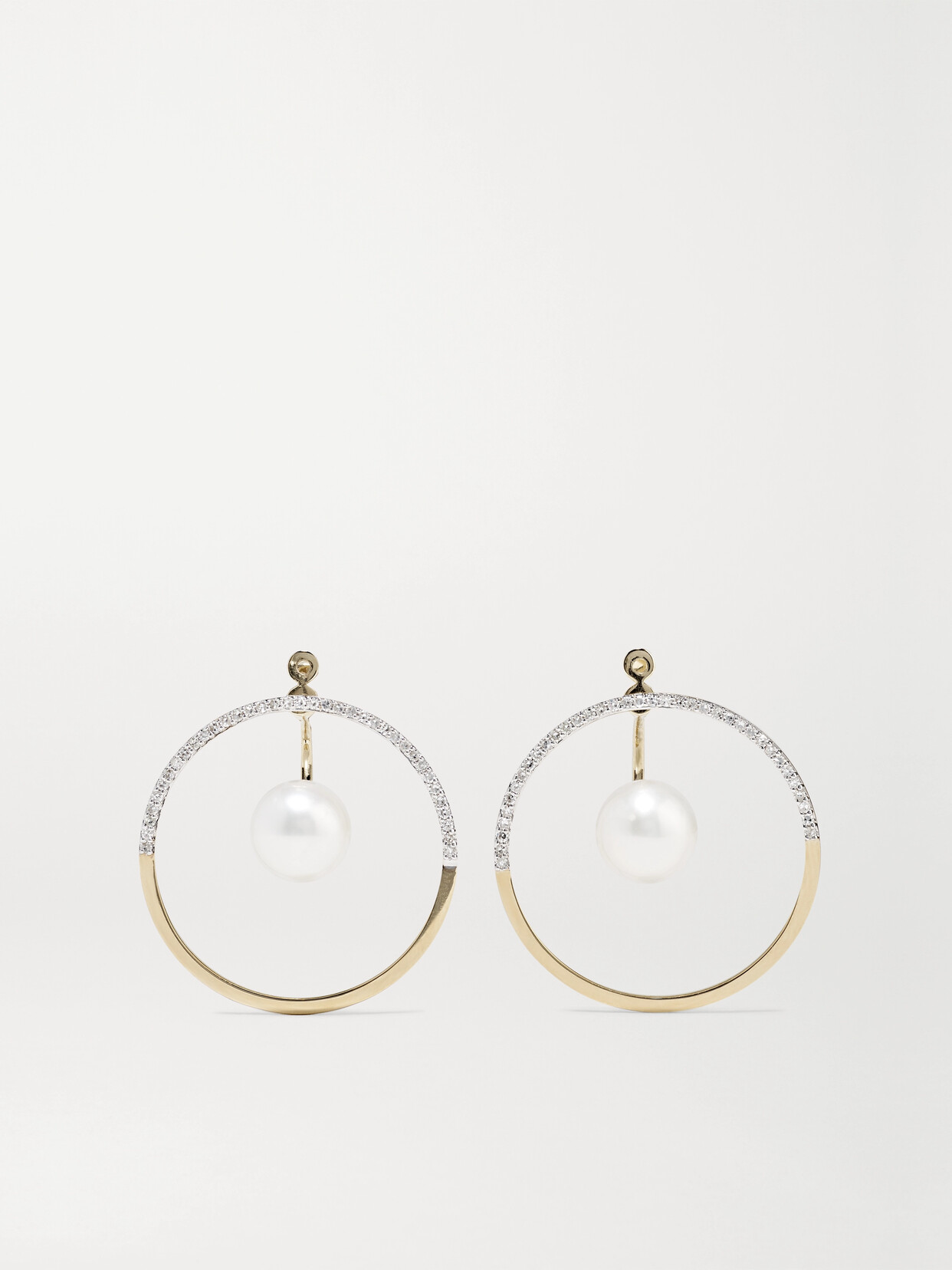 Mateo 14-karat Gold, Diamond And Pearl Earrings