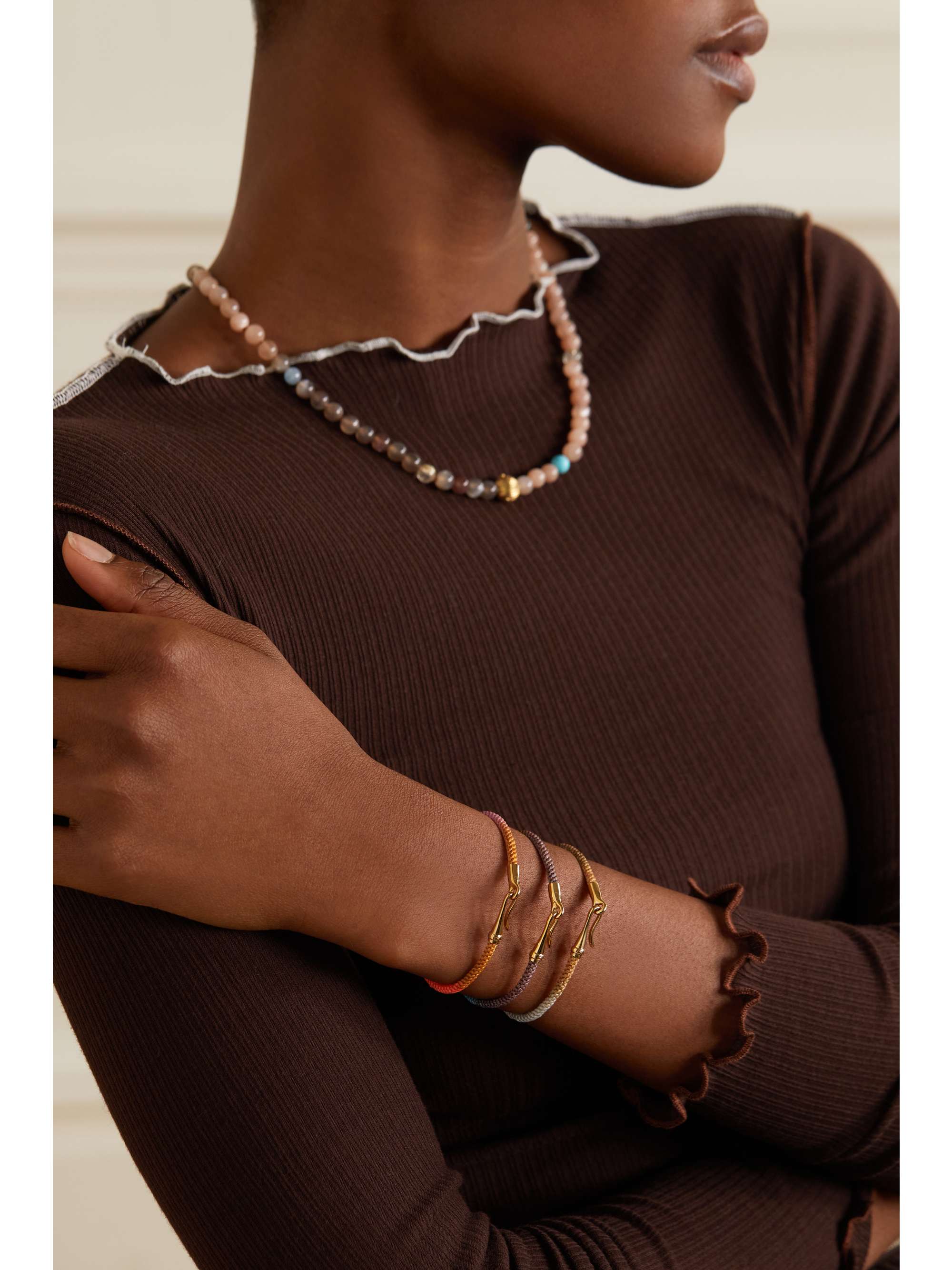 OLE LYNGGAARD COPENHAGEN Life 18-karat gold and rope bracelet