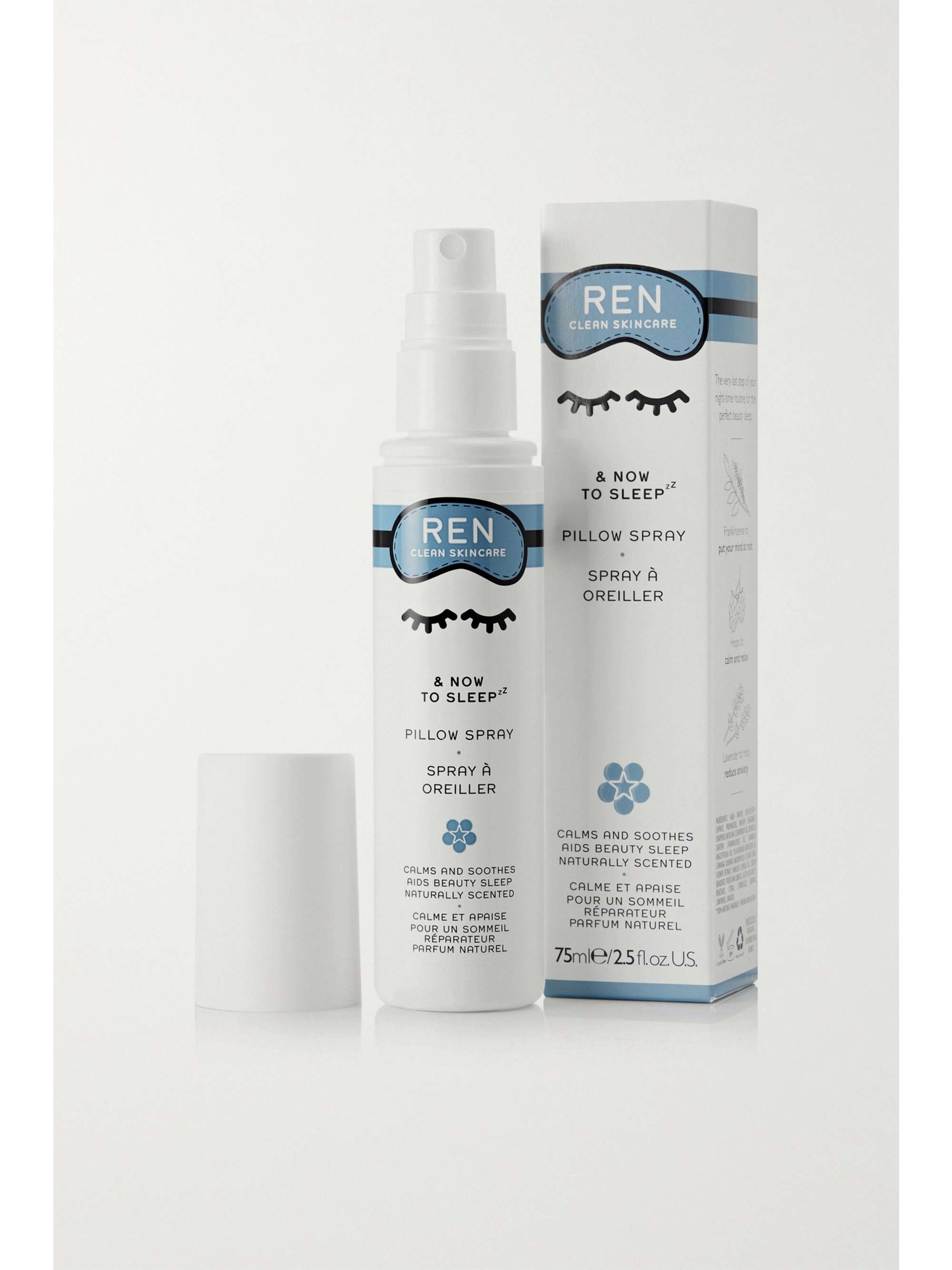 REN CLEAN SKINCARE + NET SUSTAIN & Now to Sleep Pillow Spray, 75ml