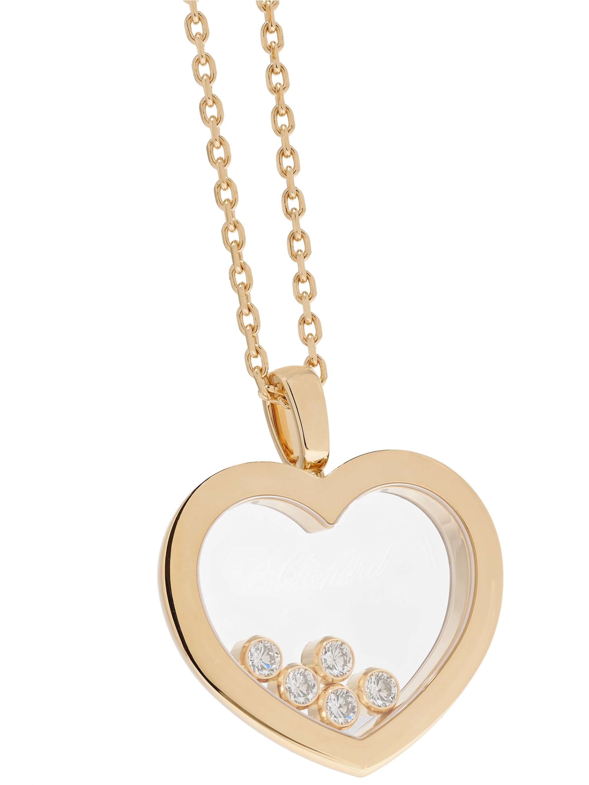 CHOPARD + NET SUSTAIN Happy Diamonds 18-karat rose gold diamond necklace