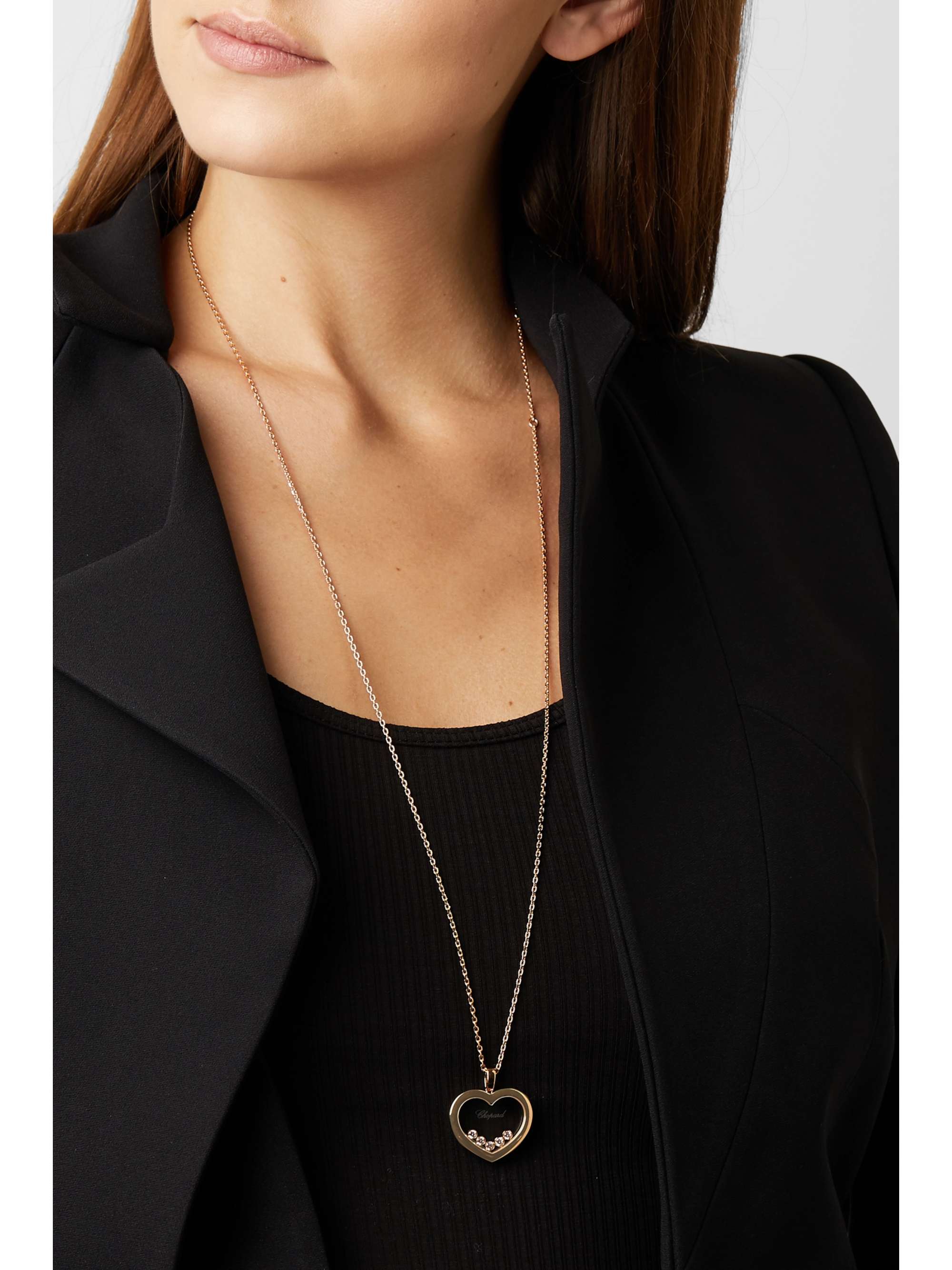 CHOPARD + NET SUSTAIN Happy Diamonds 18-karat rose gold diamond necklace