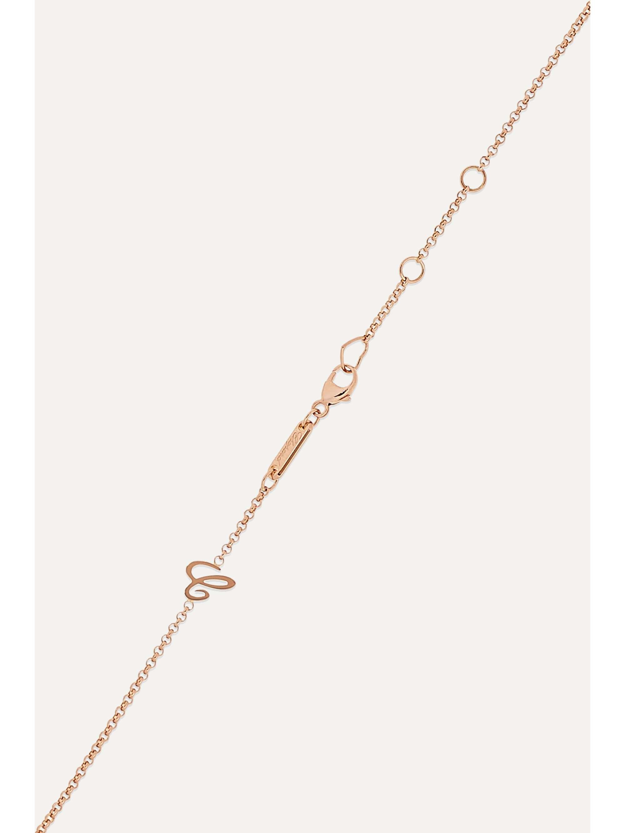 CHOPARD Happy Hearts 18-karat rose gold, onyx and diamond necklace