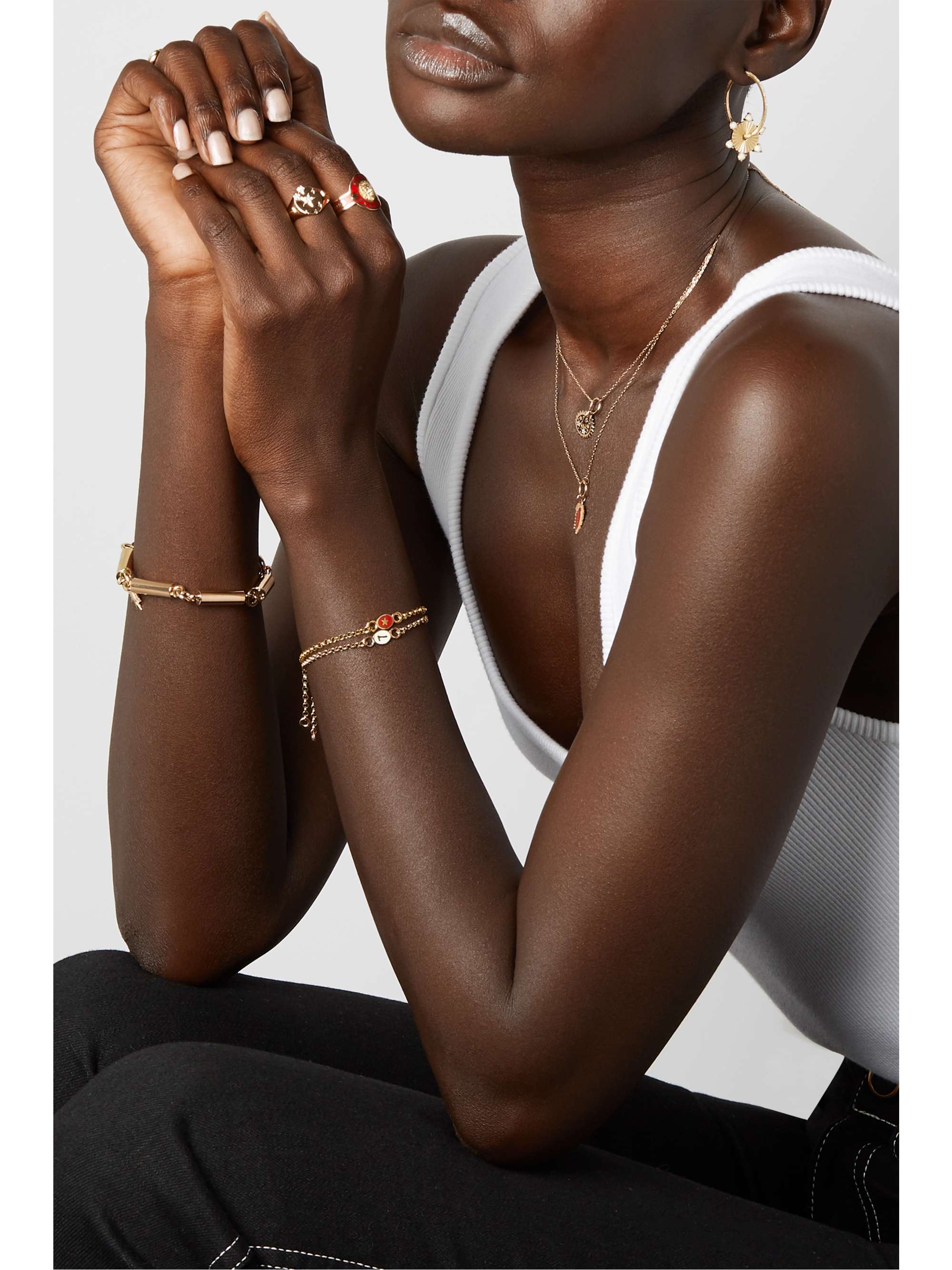 FOUNDRAE Strength 18-karat gold and enamel bracelet