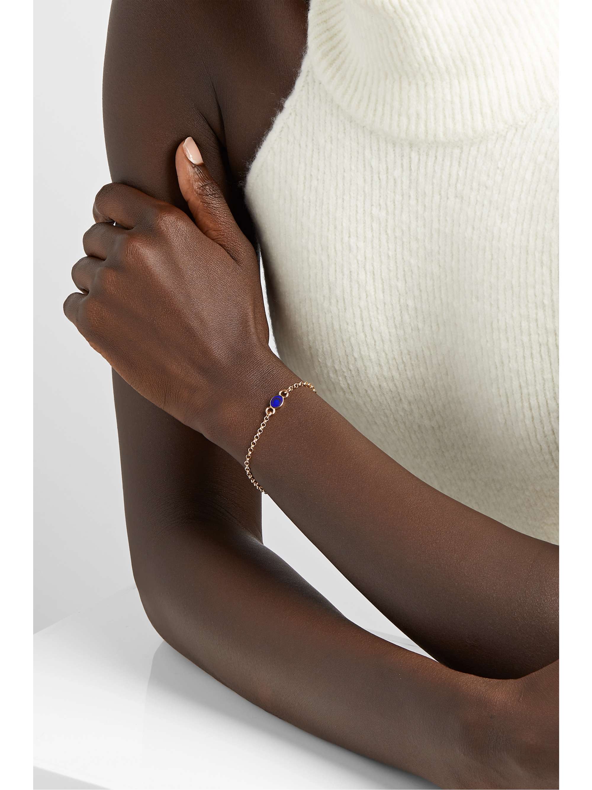 FOUNDRAE Karma 18-karat gold and enamel bracelet
