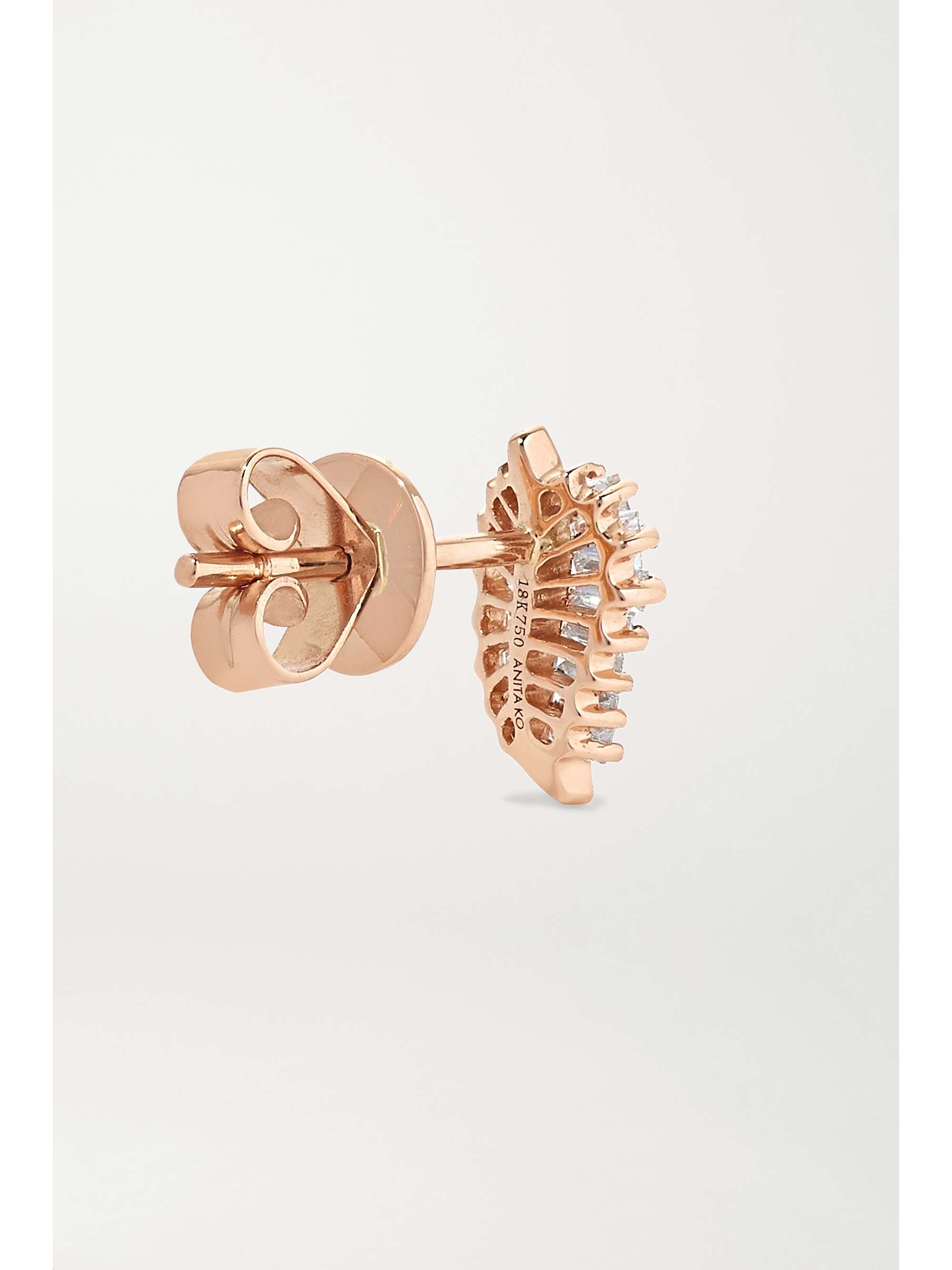 ANITA KO Palm Leaf small 18-karat rose gold diamond earrings
